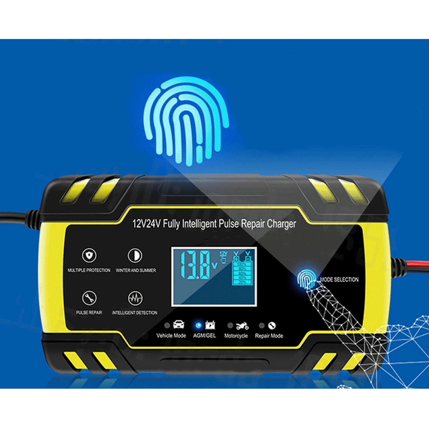 Smart Car Battery Charger Trickle and Repair Function for Motorcycles and Boats