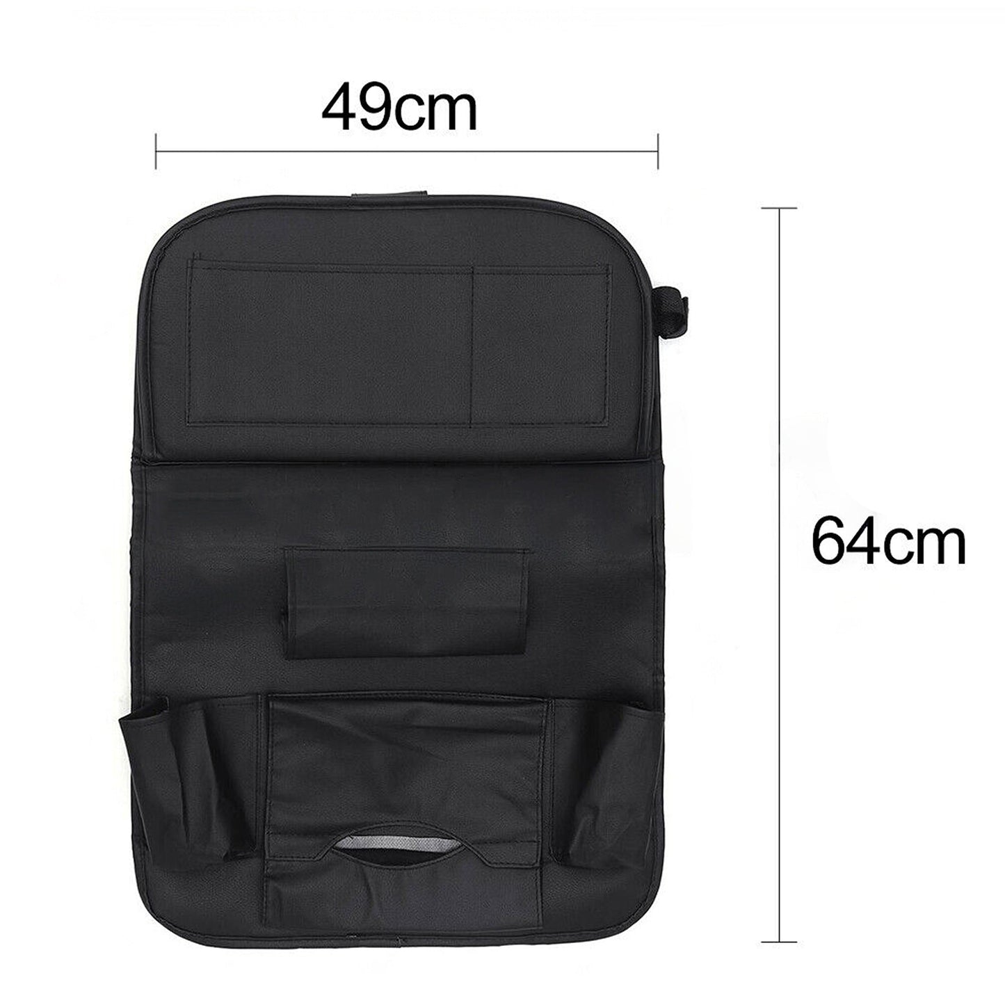 Leather Travel Car Seat Organizer Foldable Back Storage with iPad Tray