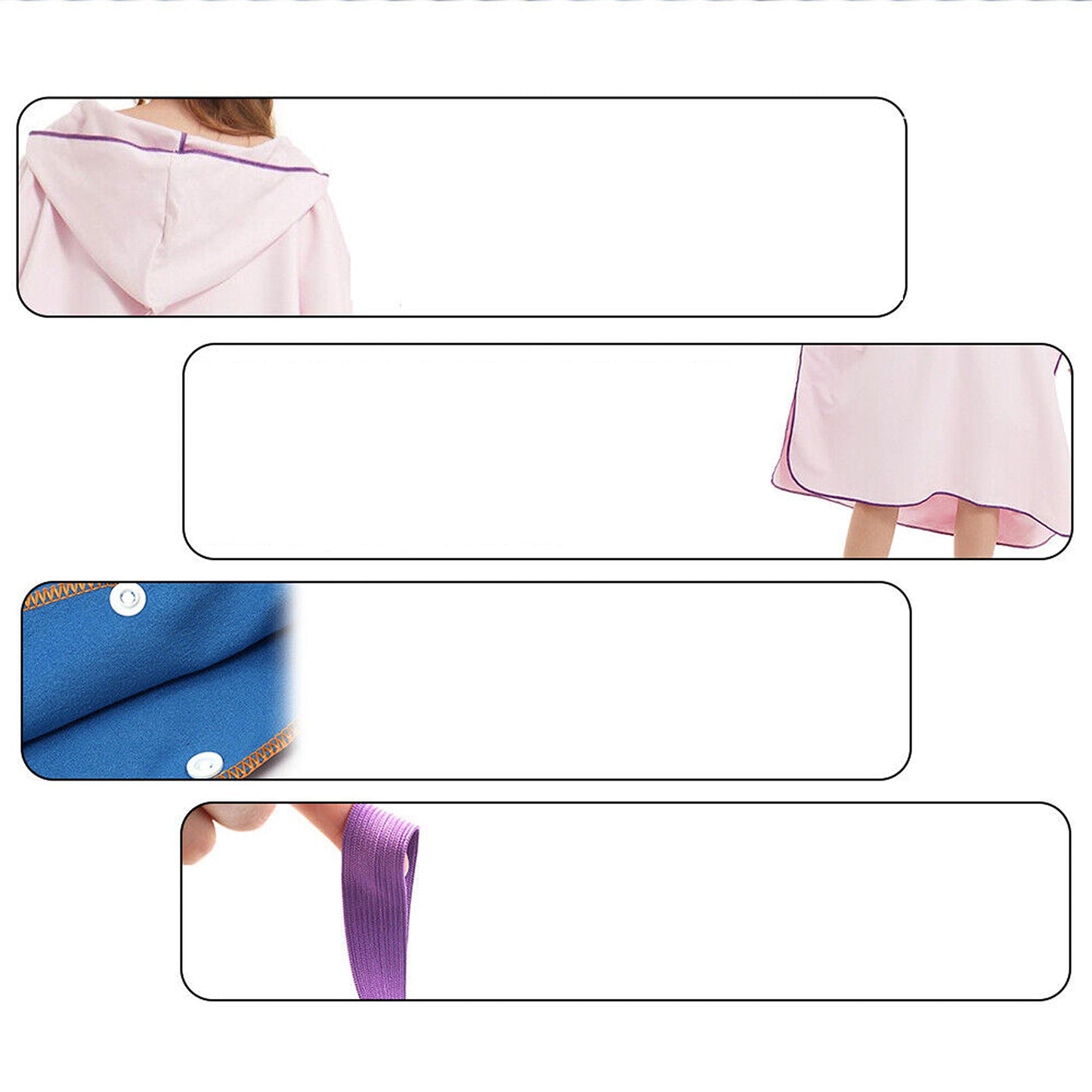 Quick Dry Beach Towel with Hooded Poncho Design for Adults