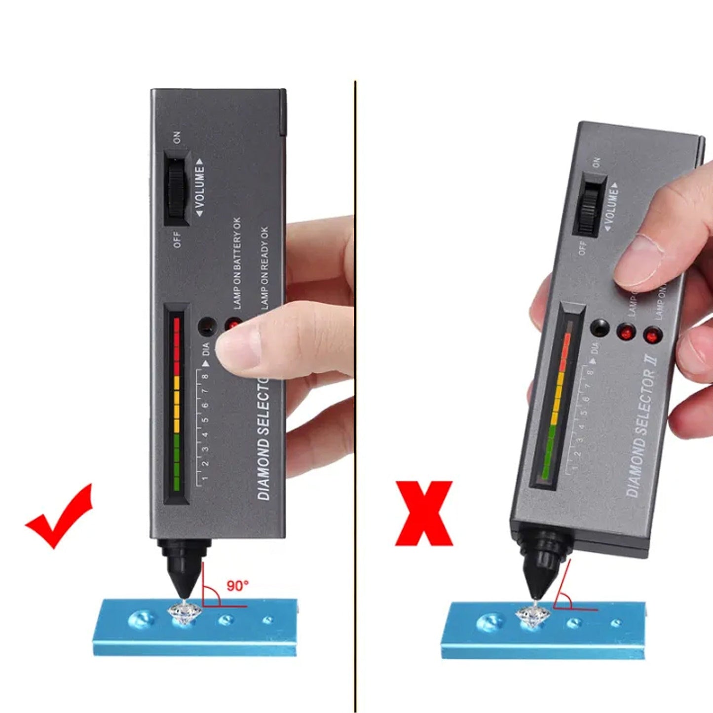 Gemstone Diamond Tester Selector with LED Indicator and Audio Feedback