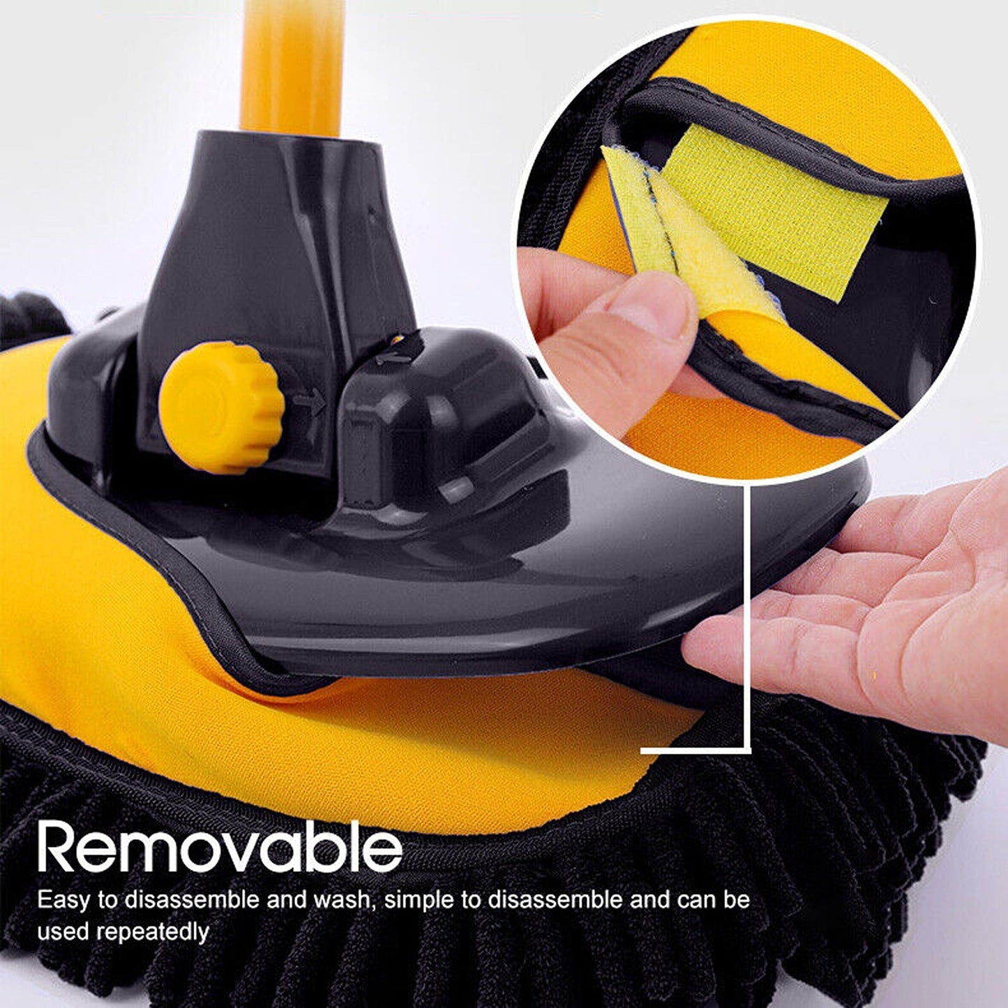 Long Handle Car Wash Brush with Special Mop for Roof and Window Cleaning