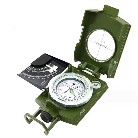 Outdoor Army Metal Sighting Clinometer Compass for Hiking and Survival