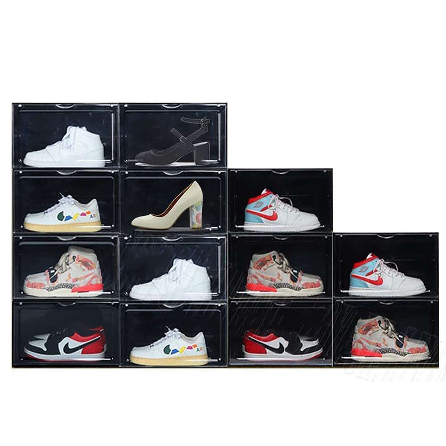 Black Acrylic Stackable Boxes for Premium Sneaker Display and Storage