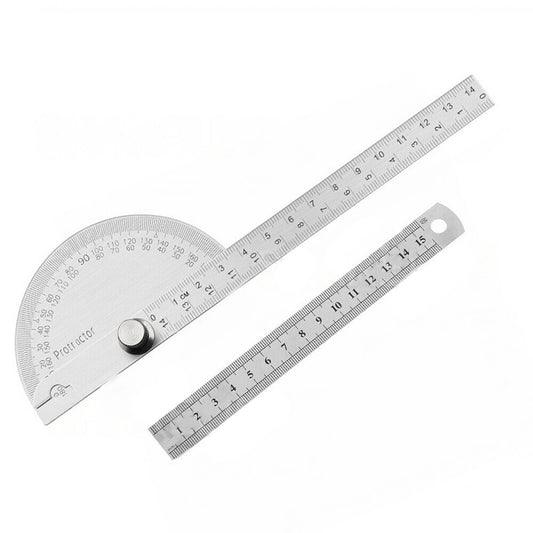 Protractor Angle Finder with Arm Measuring Ruler Stainless Steel Tool