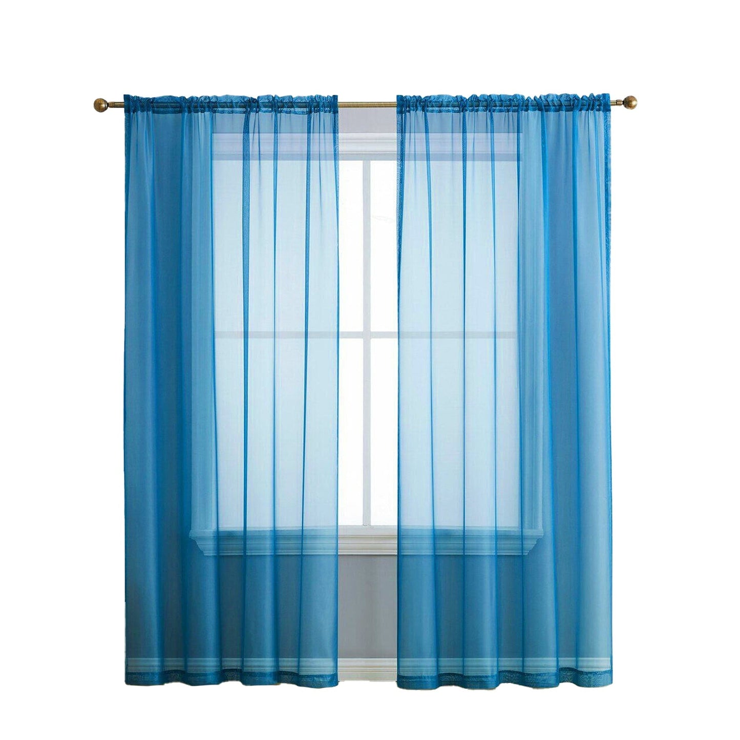 Organza Voile Sheer Curtain with Rod Pocket for Window Draping