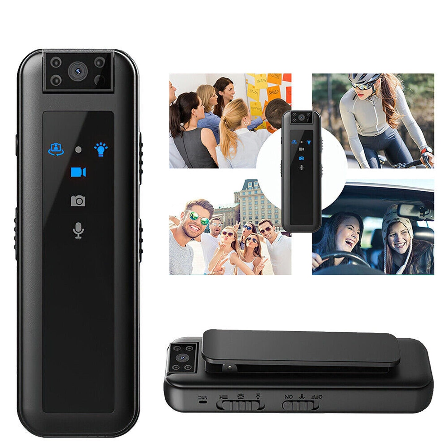 180 Degree Rotatable Mini Clip Camera with HD Night Vision 1080P