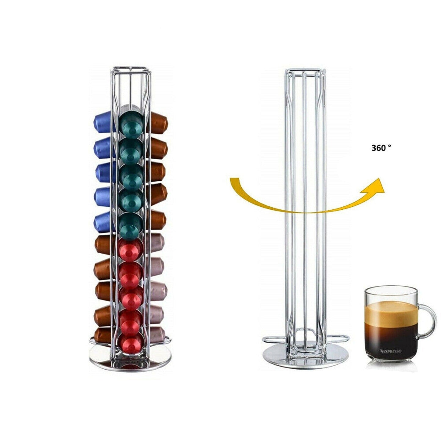 Nespresso Coffee Pod Holder 40 Capsule Dispenser Stand Rack