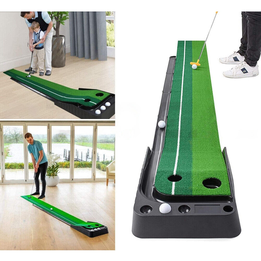 Portable Auto-Return 3M Golf Practice Putting Mat Indoor Outdoor Putter Trainer
