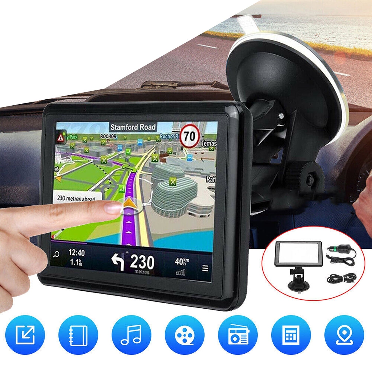 5-Inch GPS Navigator for Cars with Lifetime Map Updates and Speedcam Alerts