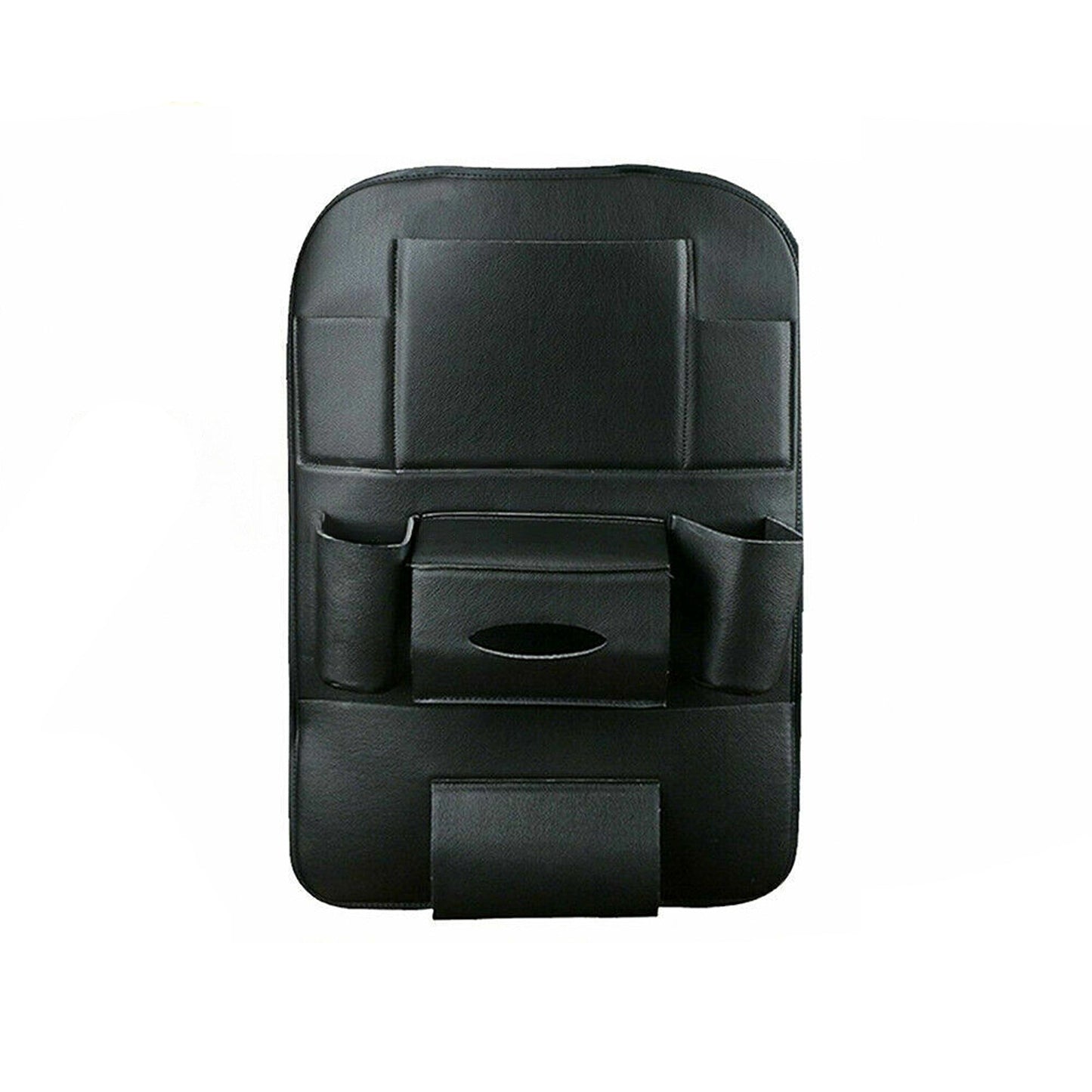 Leather Organizer for Car Back Seat Foldable Table Tray with Storage