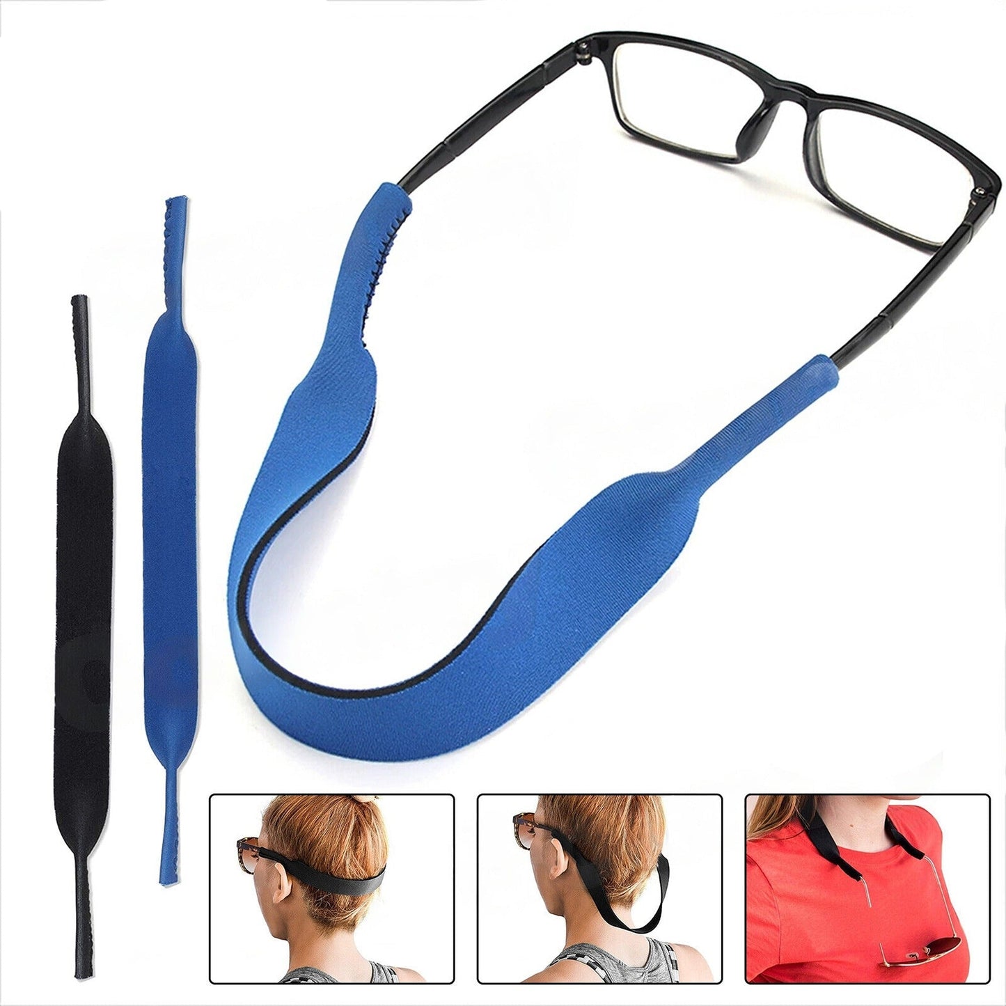 5pcs Neoprene Eyewear Sunglasses Strap Sports Band Glasses Neck Cord