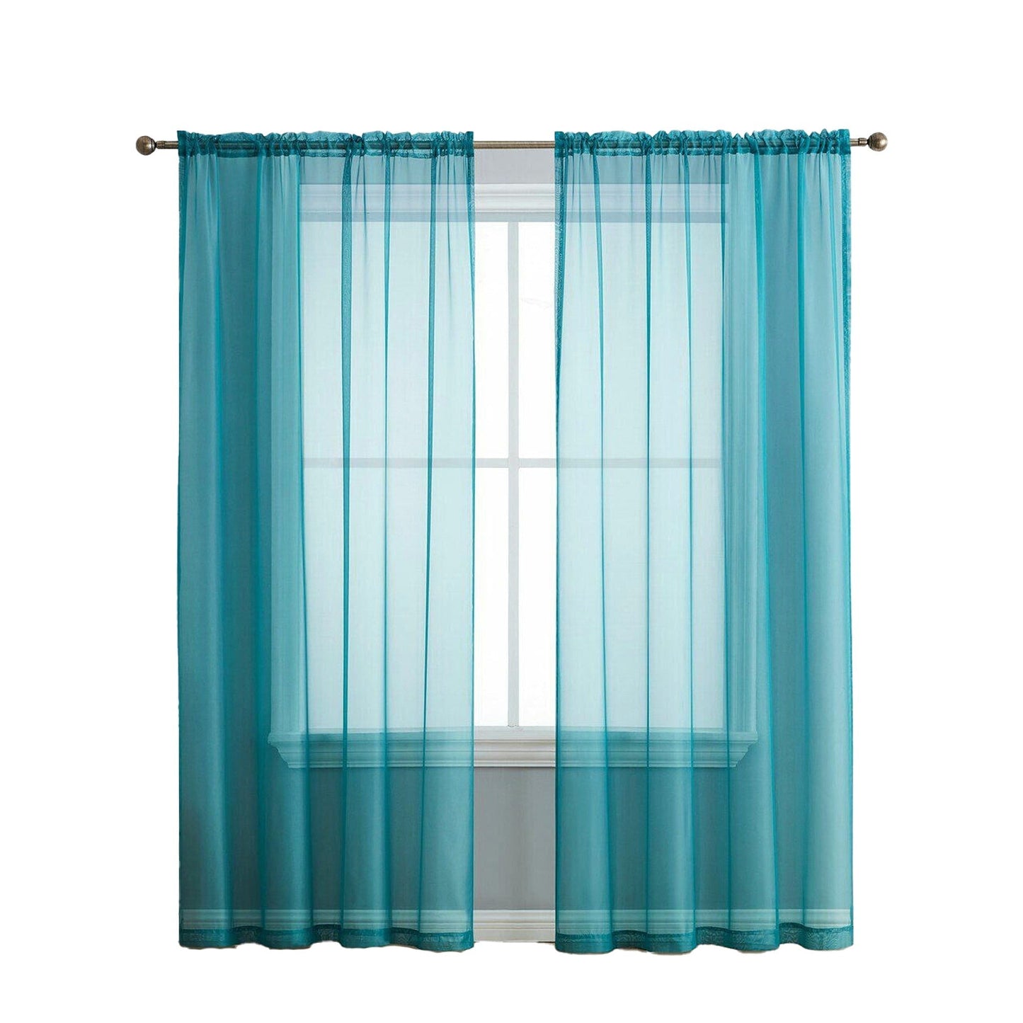 Organza Voile Sheer Curtain with Rod Pocket for Window Draping
