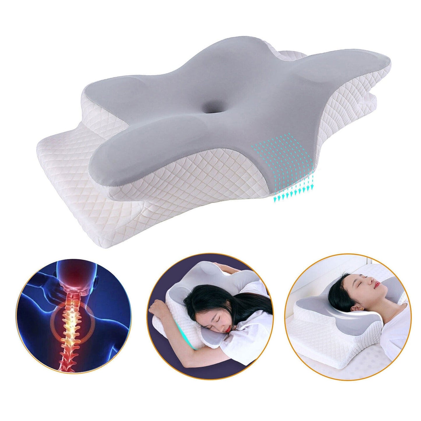 Anti Snore Memory Foam Cervical Pillow for Back and Neck Support