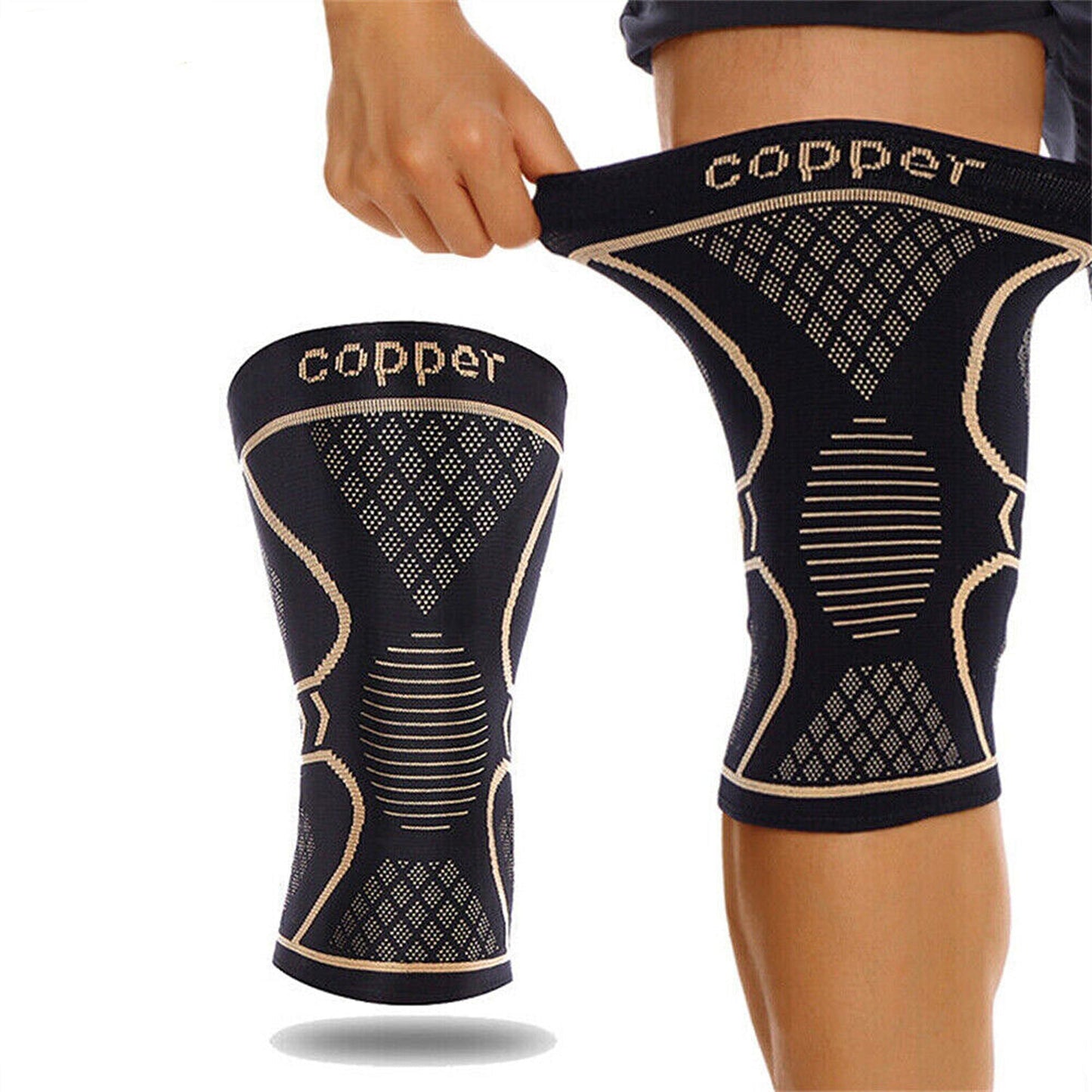 Copper Compression Sleeve for Knee Pain Relief in Sports