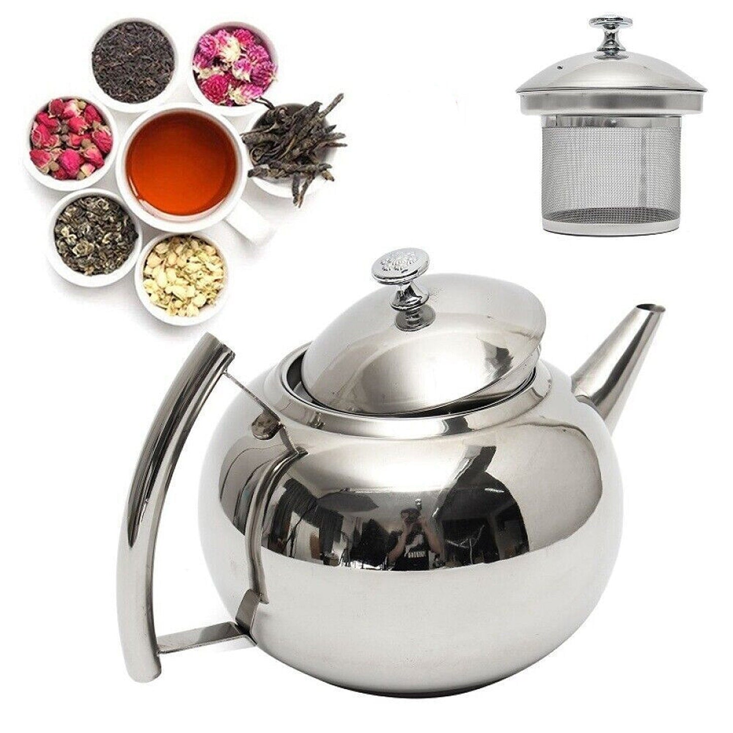Stylish Modern Teapot with Stainless Infuser 2L