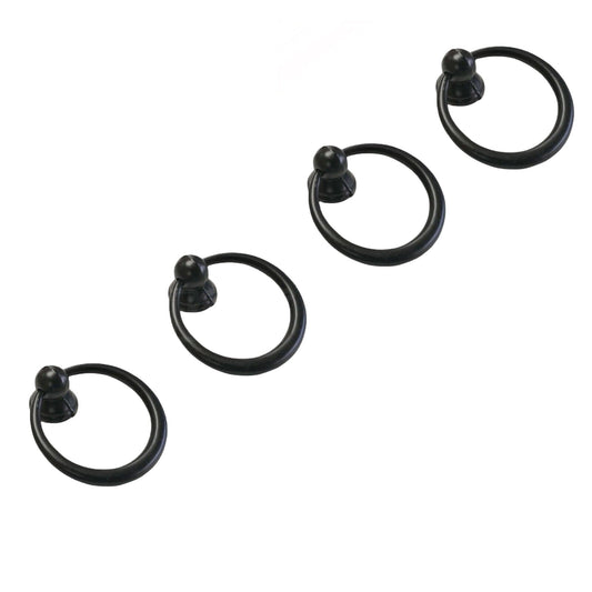 Zinc Alloy Black Ring Pull Handle for Drawer Cabinet Knob Dresser