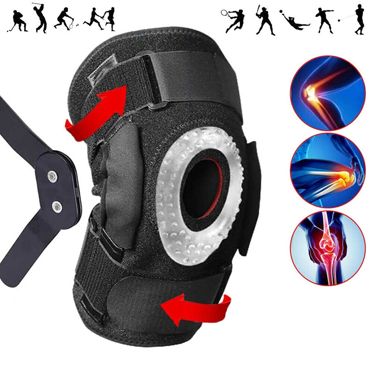 Adjustable Hinged Knee Support Brace for Sports and Joint