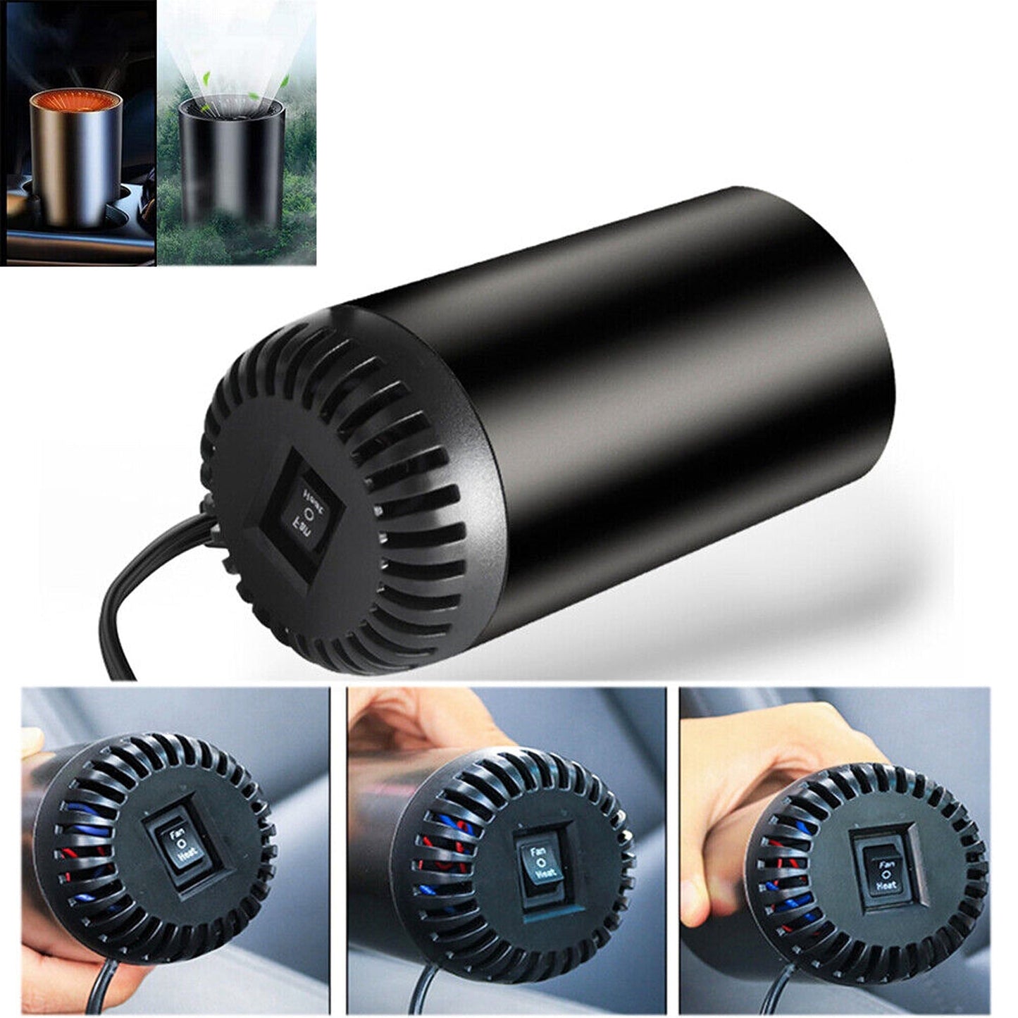 Compact Heating Fan for Car Windscreen Defroster Demister