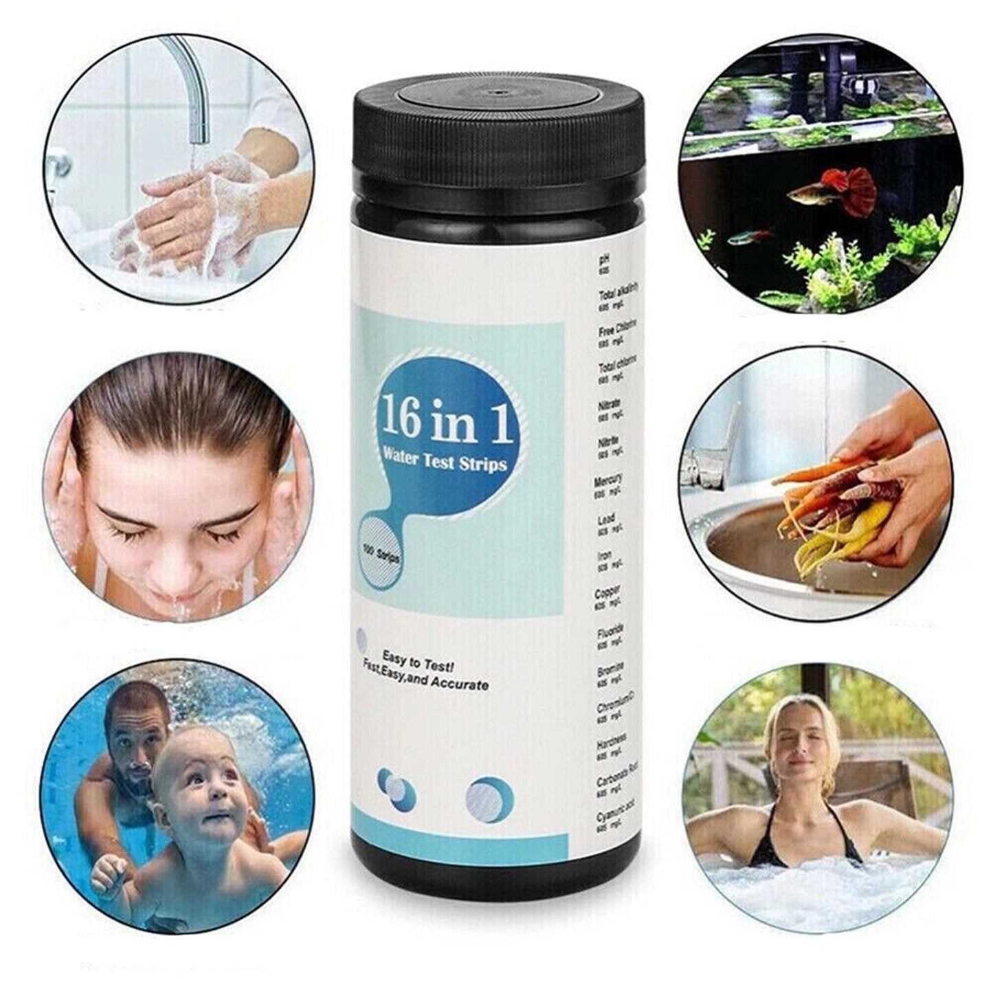 Home Water Quality Test Strips 16-in-1 Drinking Water Testing Kit