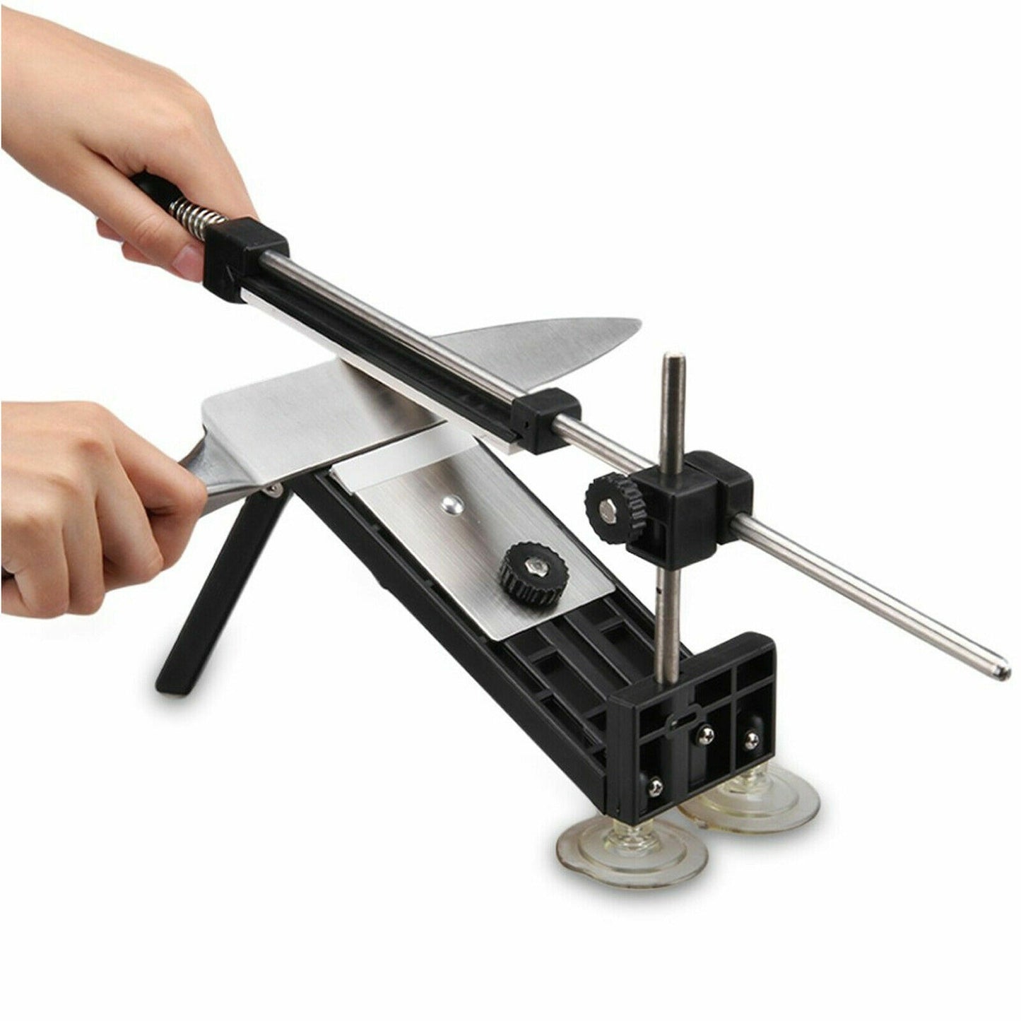 Chef Knife Sharpener Professional Kitchen Tool with 4 Stones System