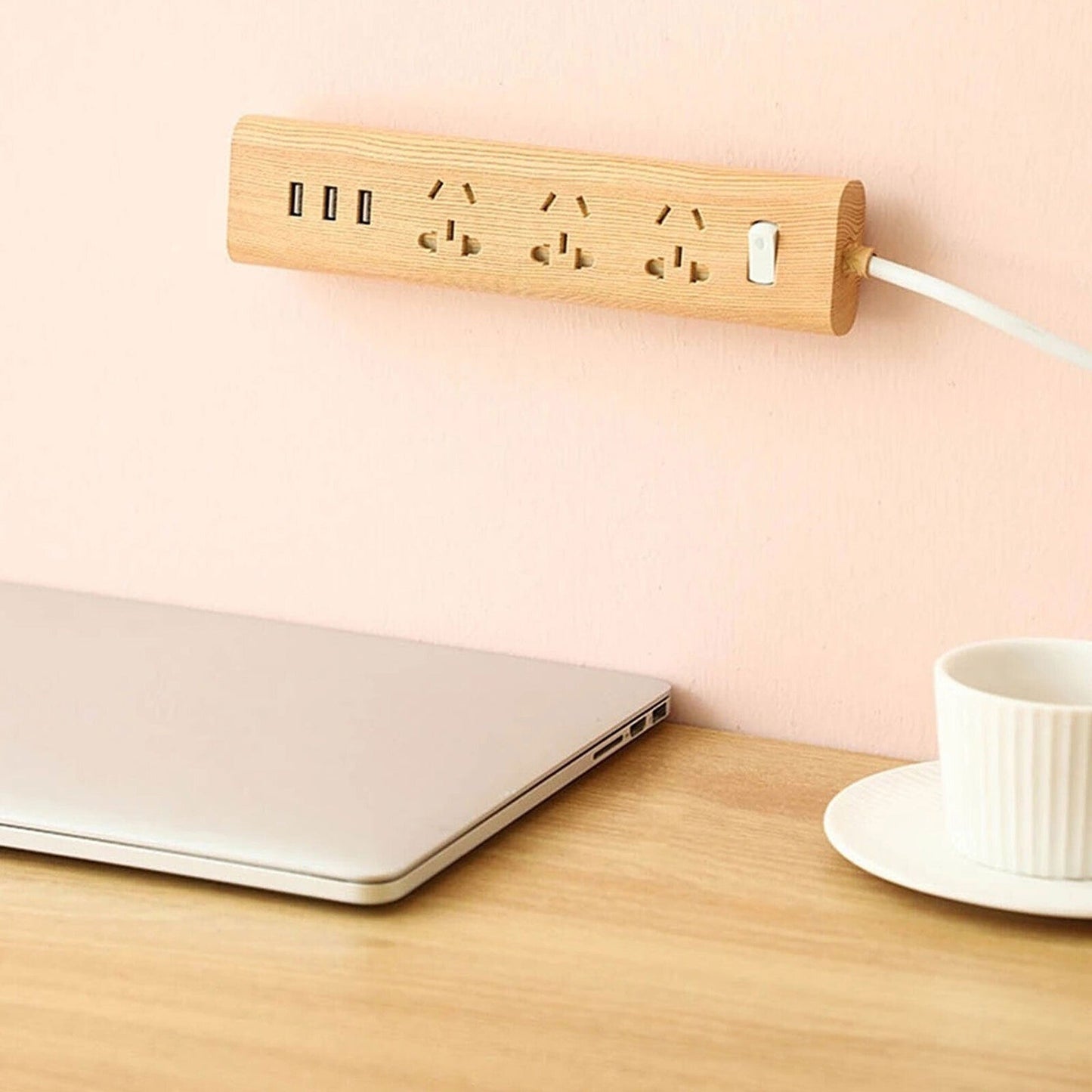 Self-Adhesive Wall-Mount Power Strip Fixer and Plug Organizer