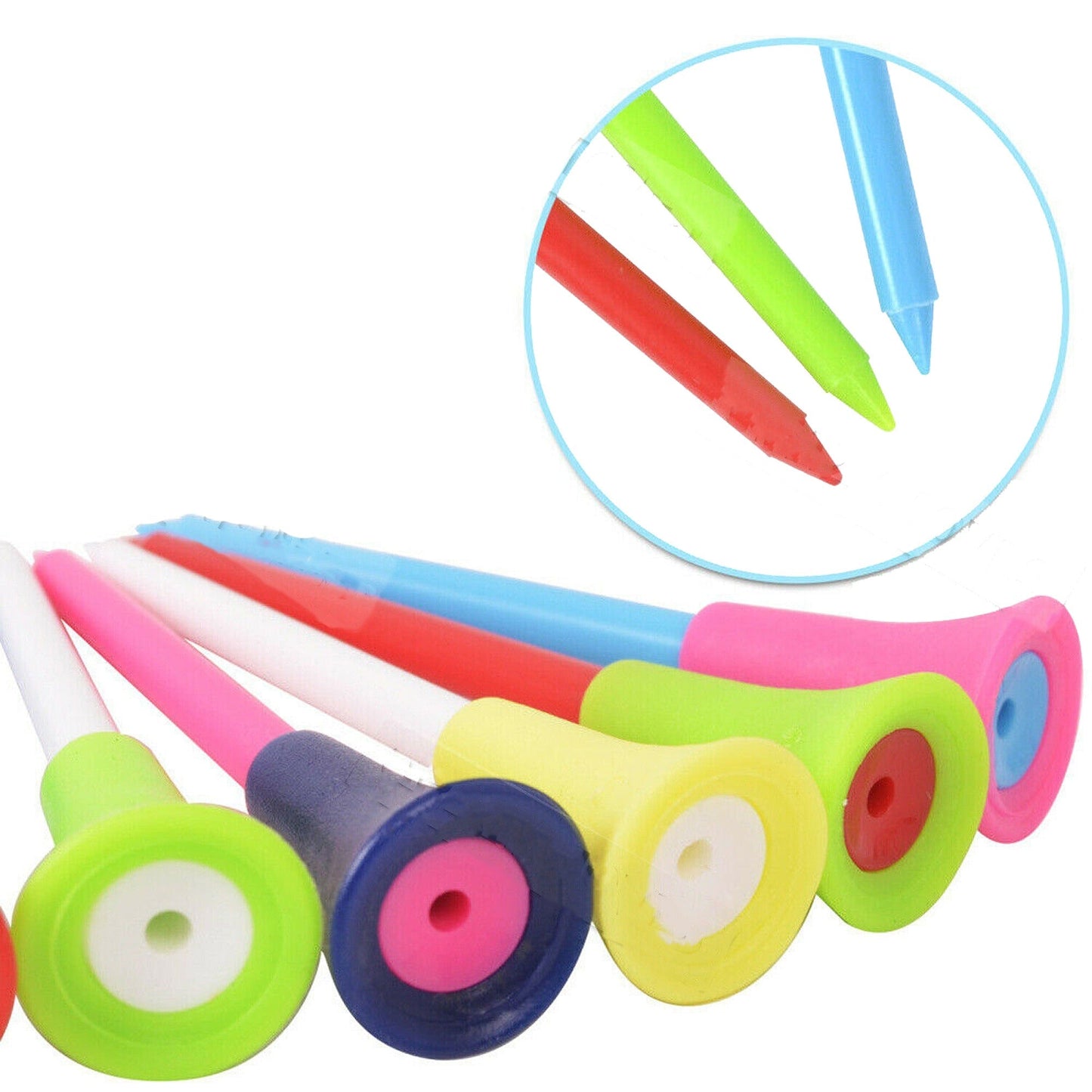 110pcs Multi-Colour 83mm Golf Tees with Rubber Cushion Top