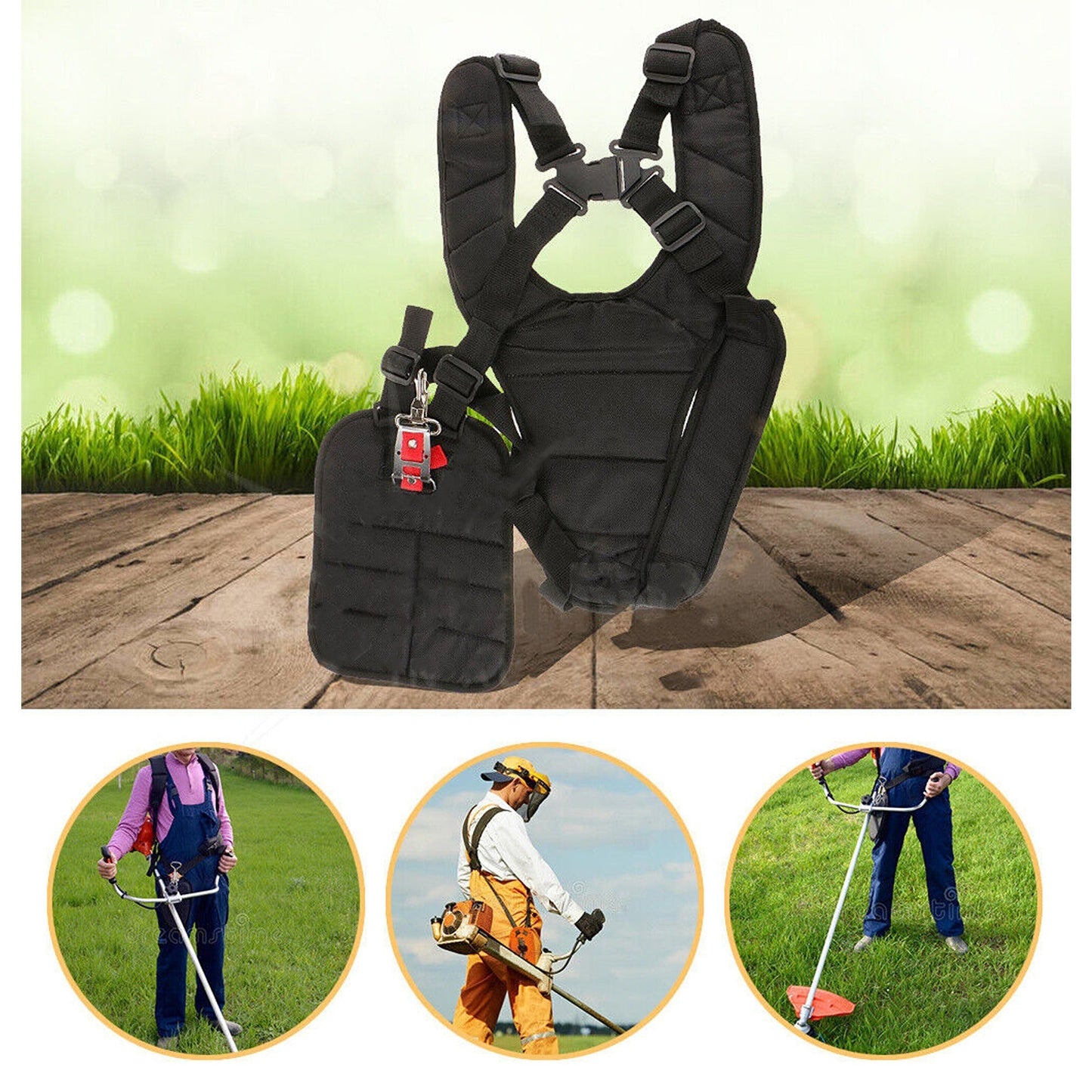 Harness for Trimmers Double Shoulder Strap for Brushcutter Whipper Snipper