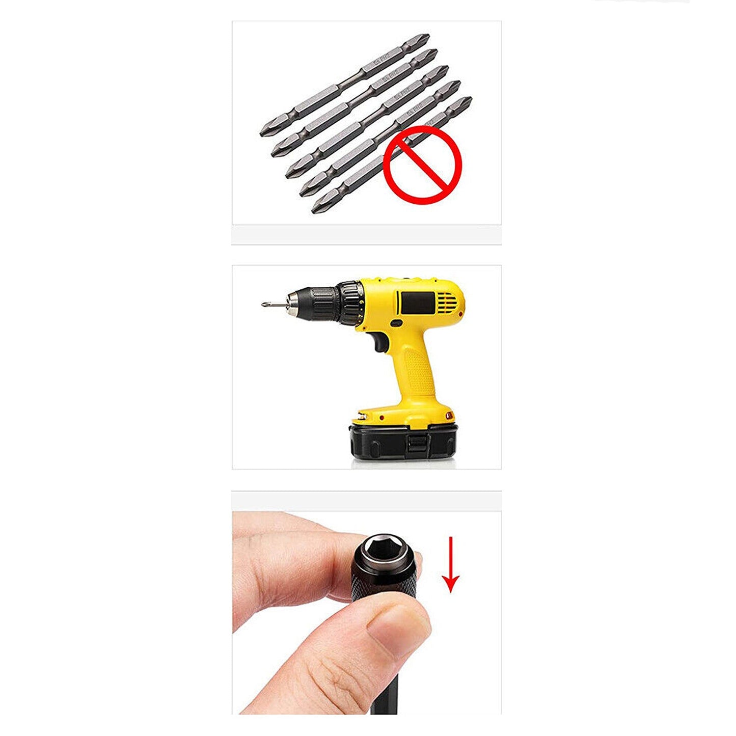 3pcs Drill Bit Holder Set with Hex Shank Quick Release Screwdriver Extension