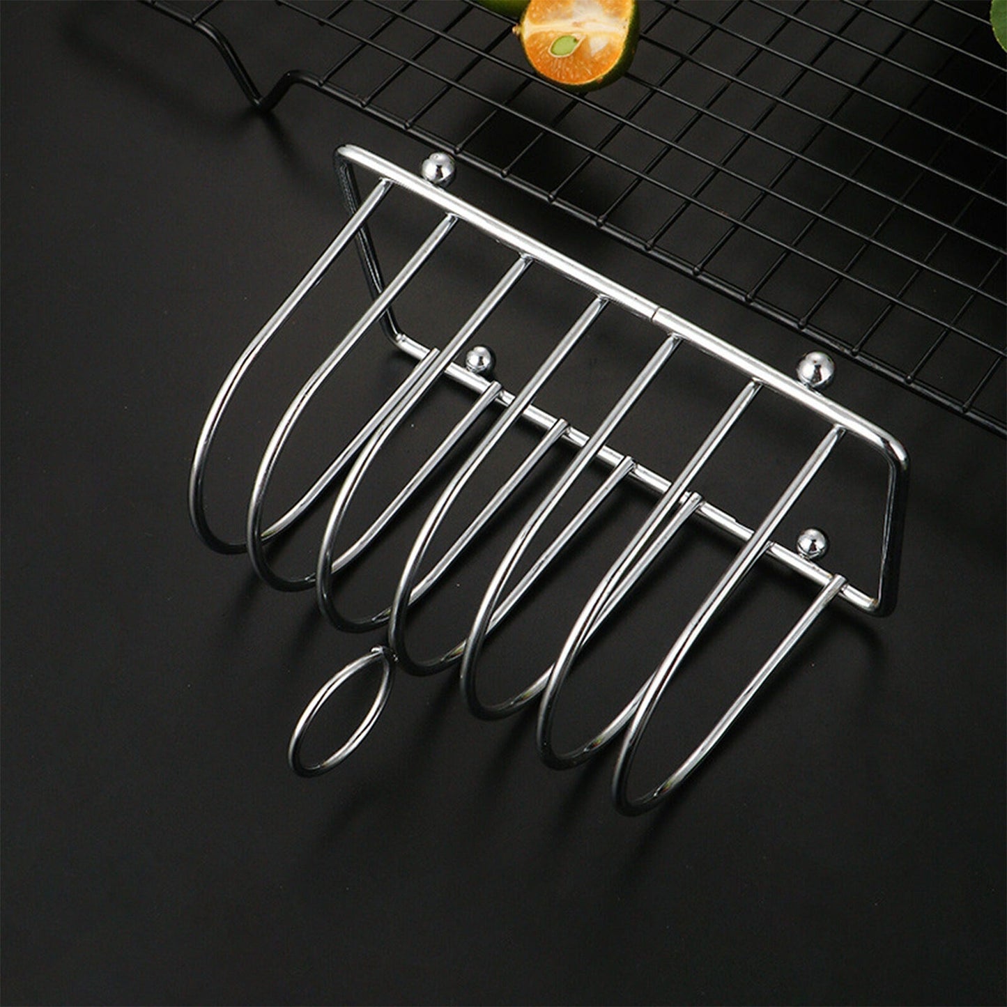 Stainless Steel Toast Bread Holder Metal Loaf Slices Rack 8 Slot