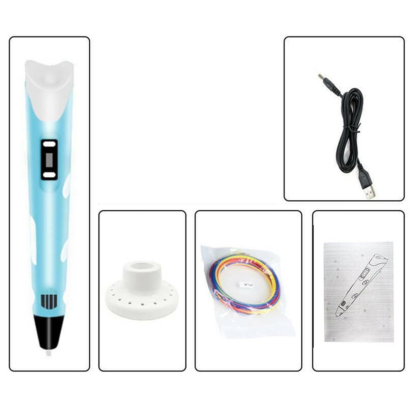 3D Printing Pen Set with Free Filaments Creative Doodle Drawing for Kids
