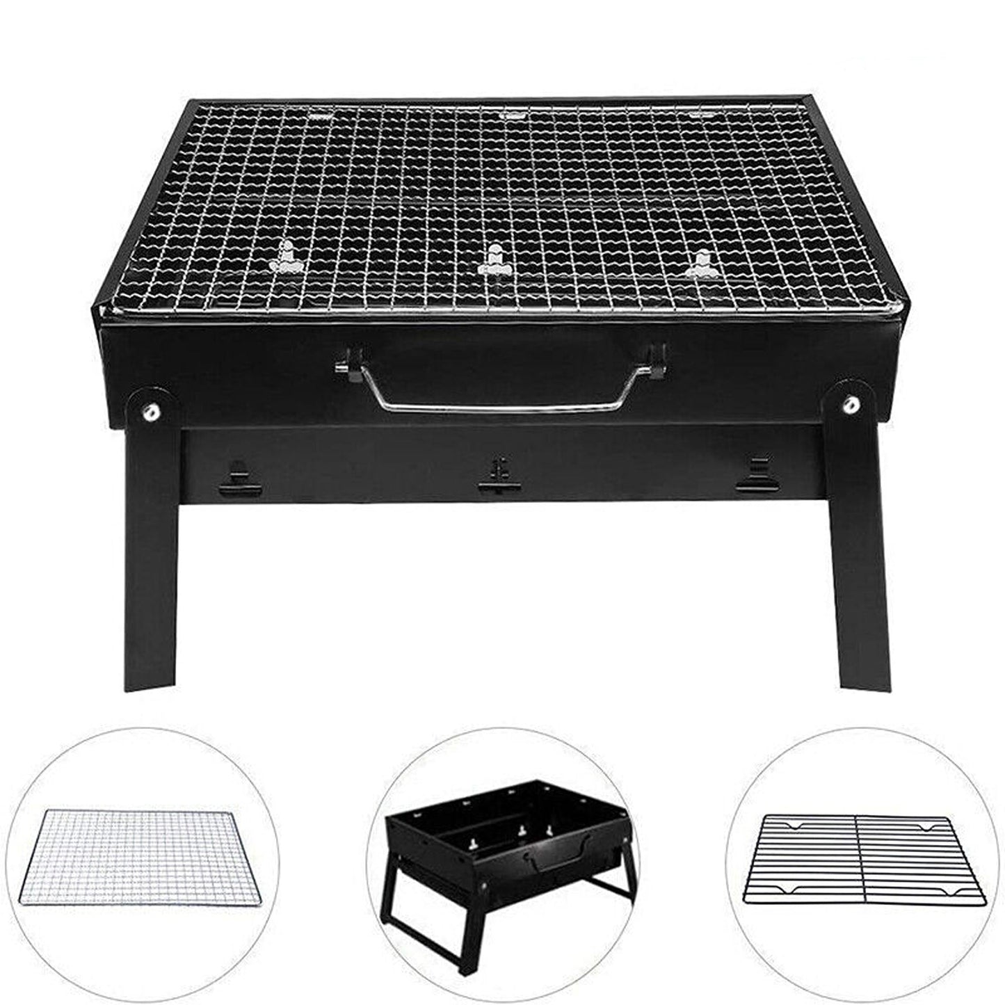 Foldable and Portable Charcoal BBQ Grill for Outdoor Picnics
