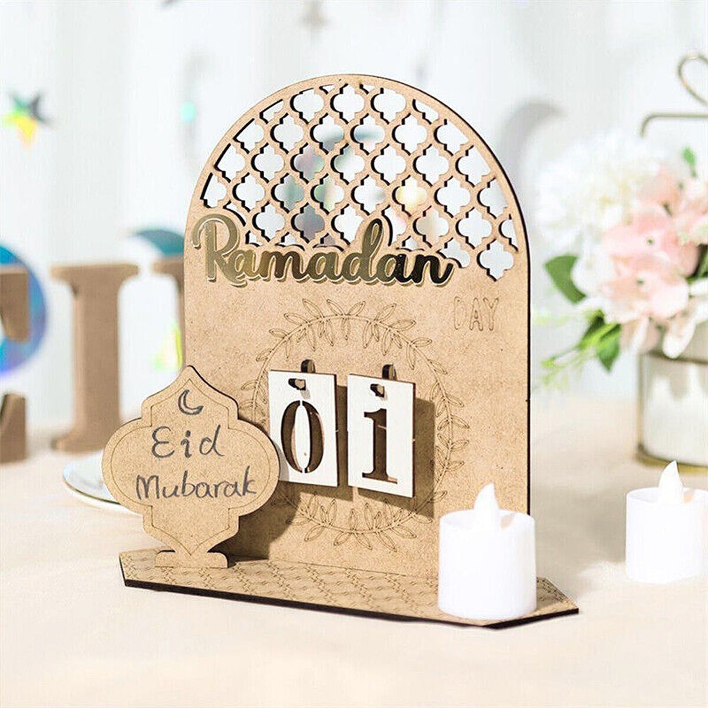 DIY Wooden Countdown Calendar for Eid Ramadan Party