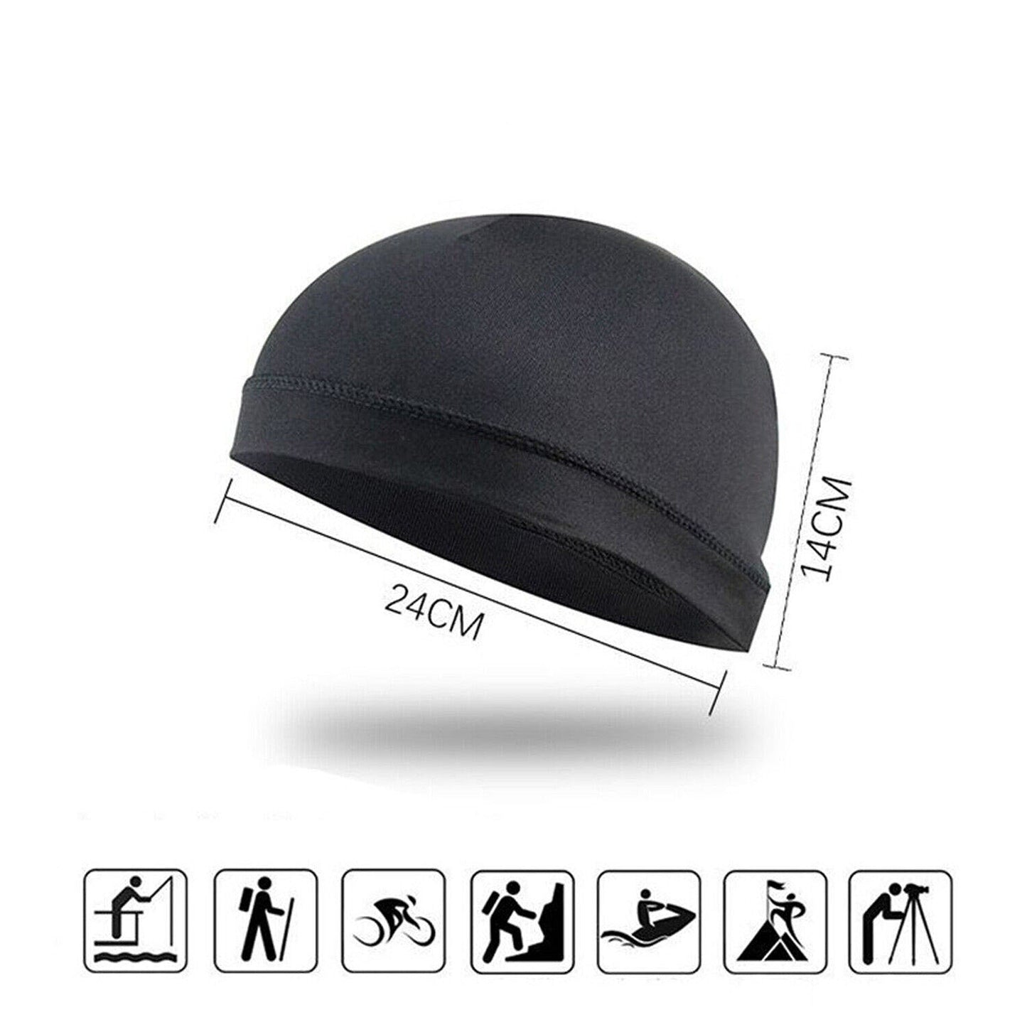 Motorcycle and Cycling Skull Cap Moisture-Wicking Helmet Liner
