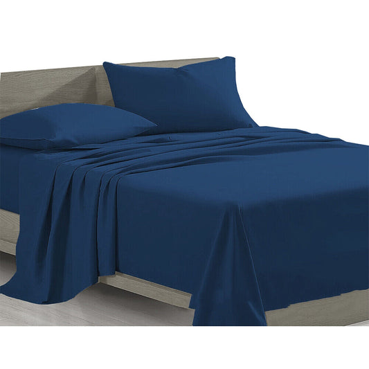 Navy Blue Egyptian Cotton Ultra Soft Sheet Set - Flat and Fitted