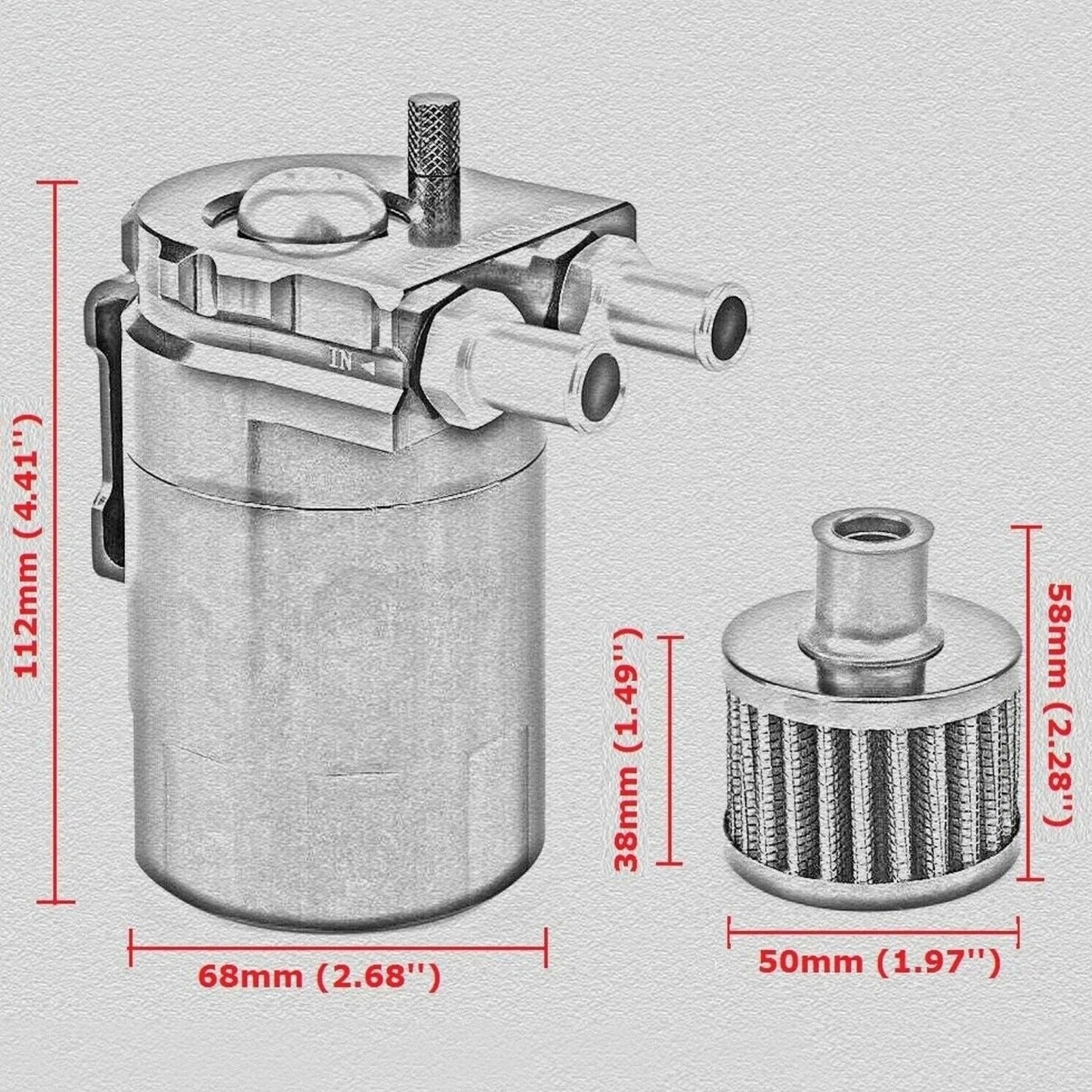 Universal Diesel Oil Catch Can Kit Hose Crankcase 16mm for ProVent 200