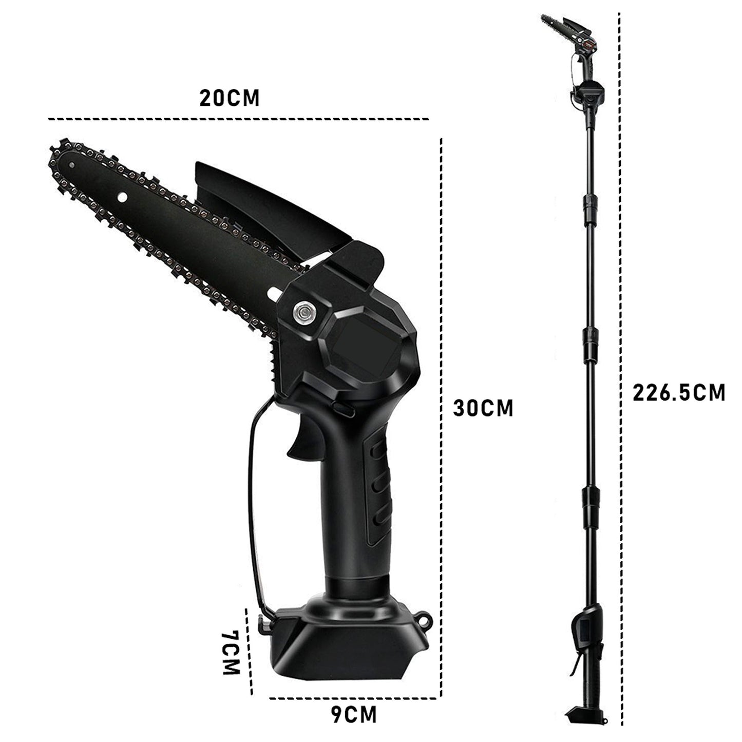 2-in-1 Cordless Pole Chainsaw and Tree Pruner Compatible with Makita 18V Battery
