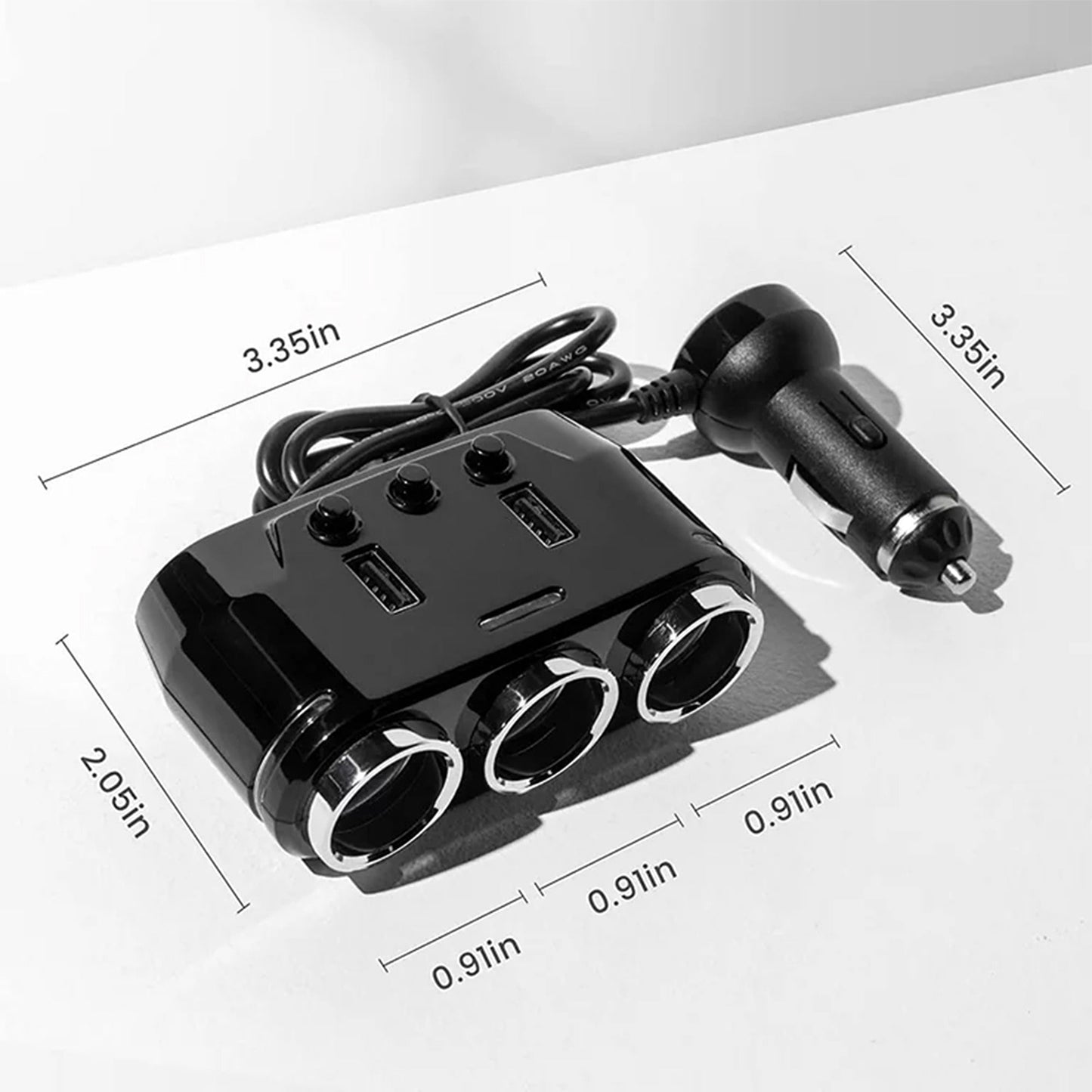 Dual USB Car Socket Splitter and Charger 12V Adapter