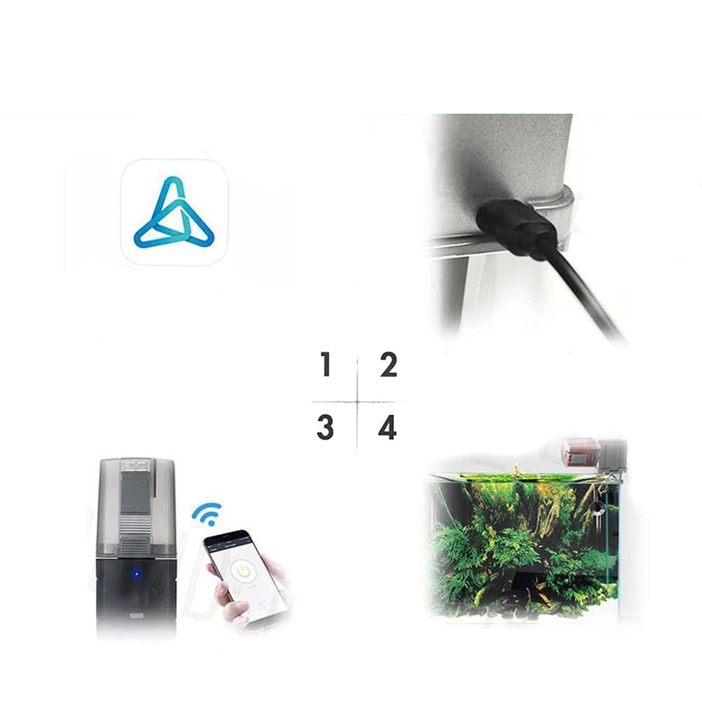 Wi-Fi Enabled Fish Food Dispenser Automatic Feeder for Aquariums