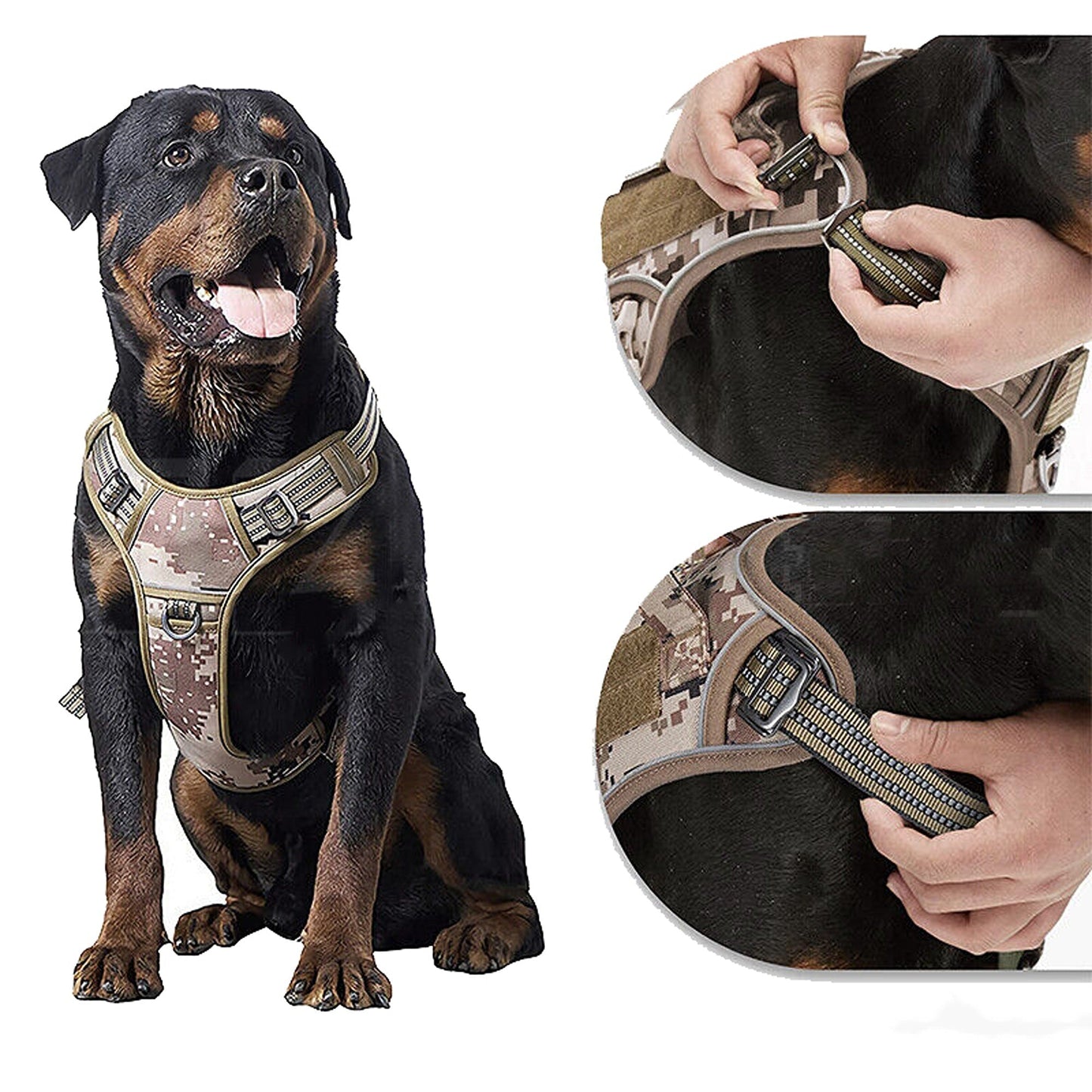 Adjustable No Pull Tactical Dog Harness for Military and Training