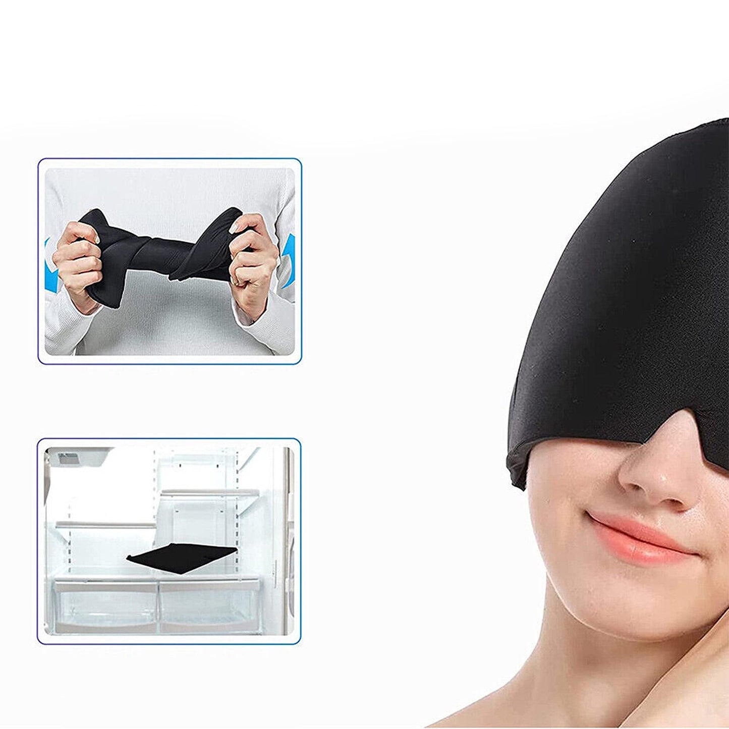Therapy Cap for Migraines Reusable Hot and Cold Eye Mask