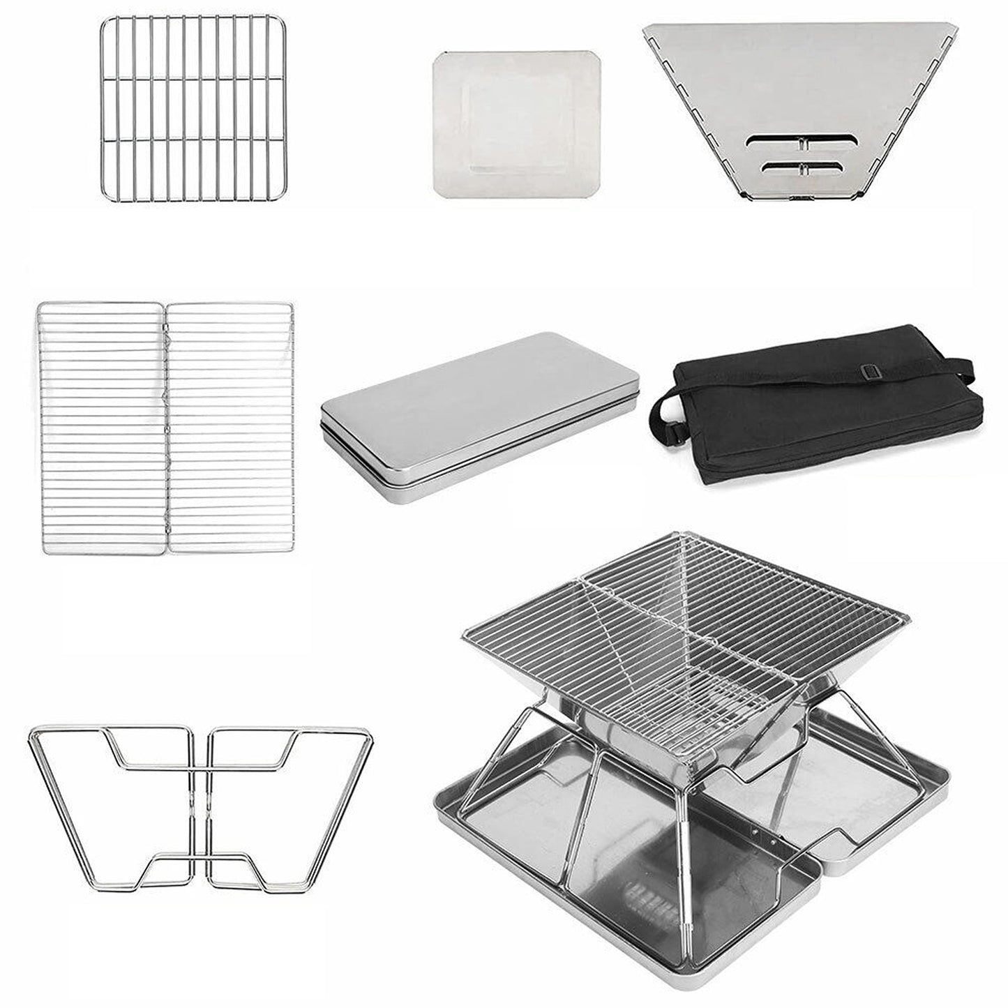Portable Steel Barbecue BBQ Grill for Outdoor Camping