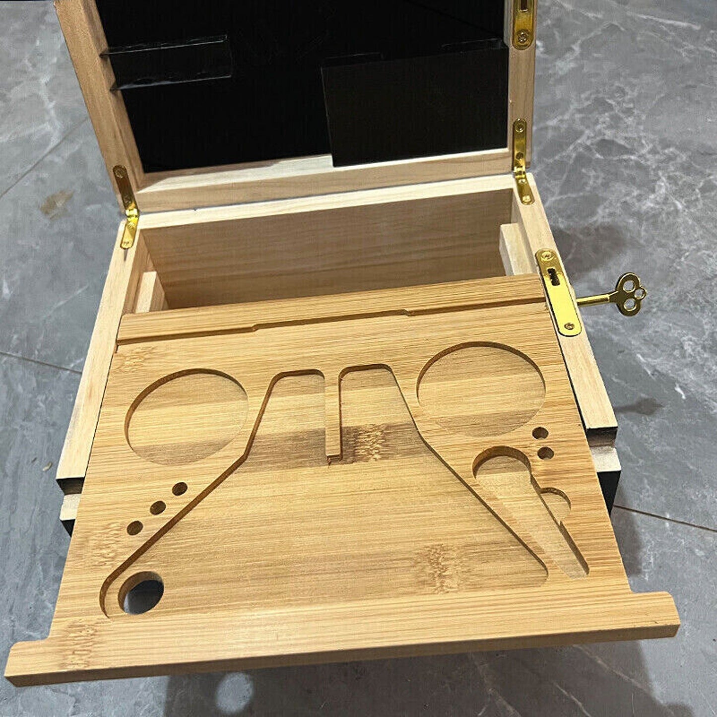 Lockable Wooden Storage Chest with Rolling Tray Ideal Gift