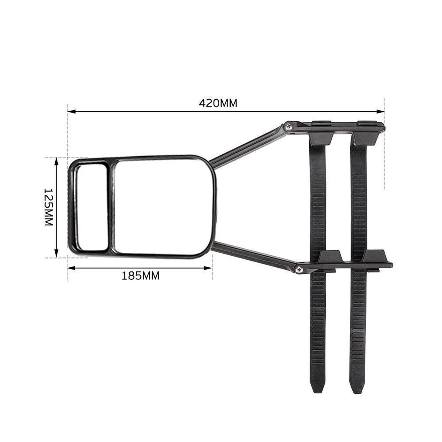 2pcs Universal Clip-On Towing Mirrors for Trailer Caravan and Truck