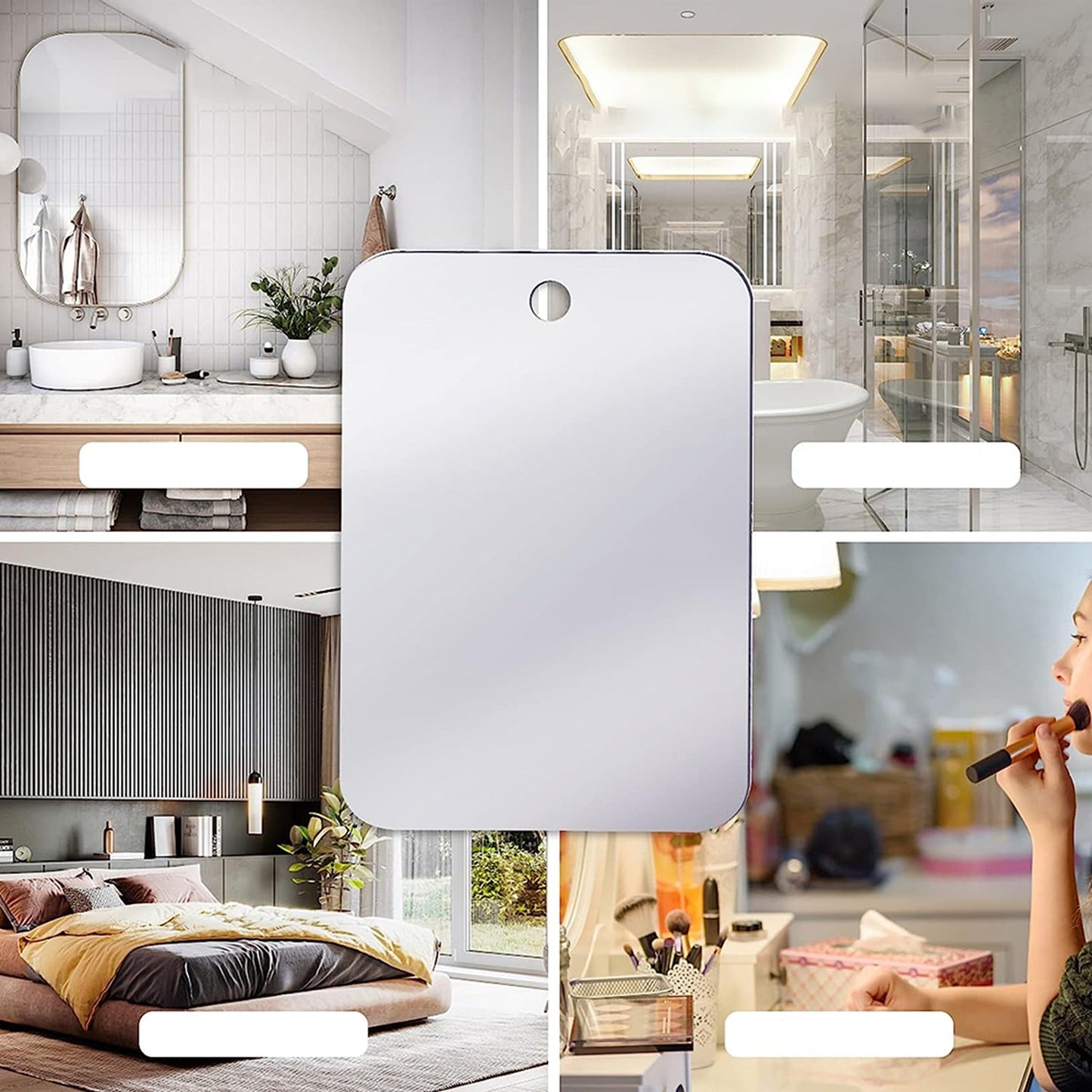 Fogless Shower Shaving Mirror Anti-Fog Free Bathroom Lens