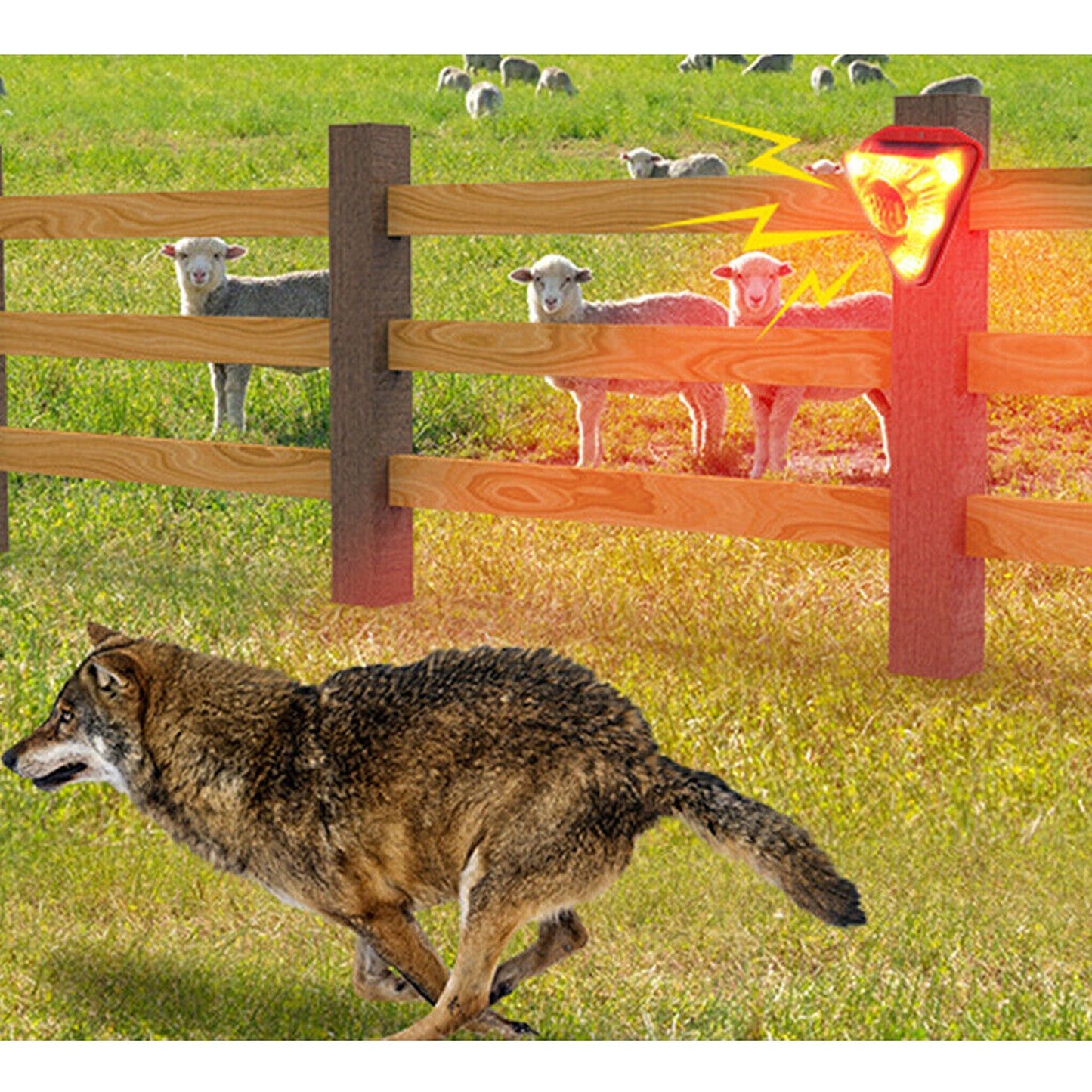 Solar Powered 129db Alarm Warning Light with Motion Sensor and Strobe