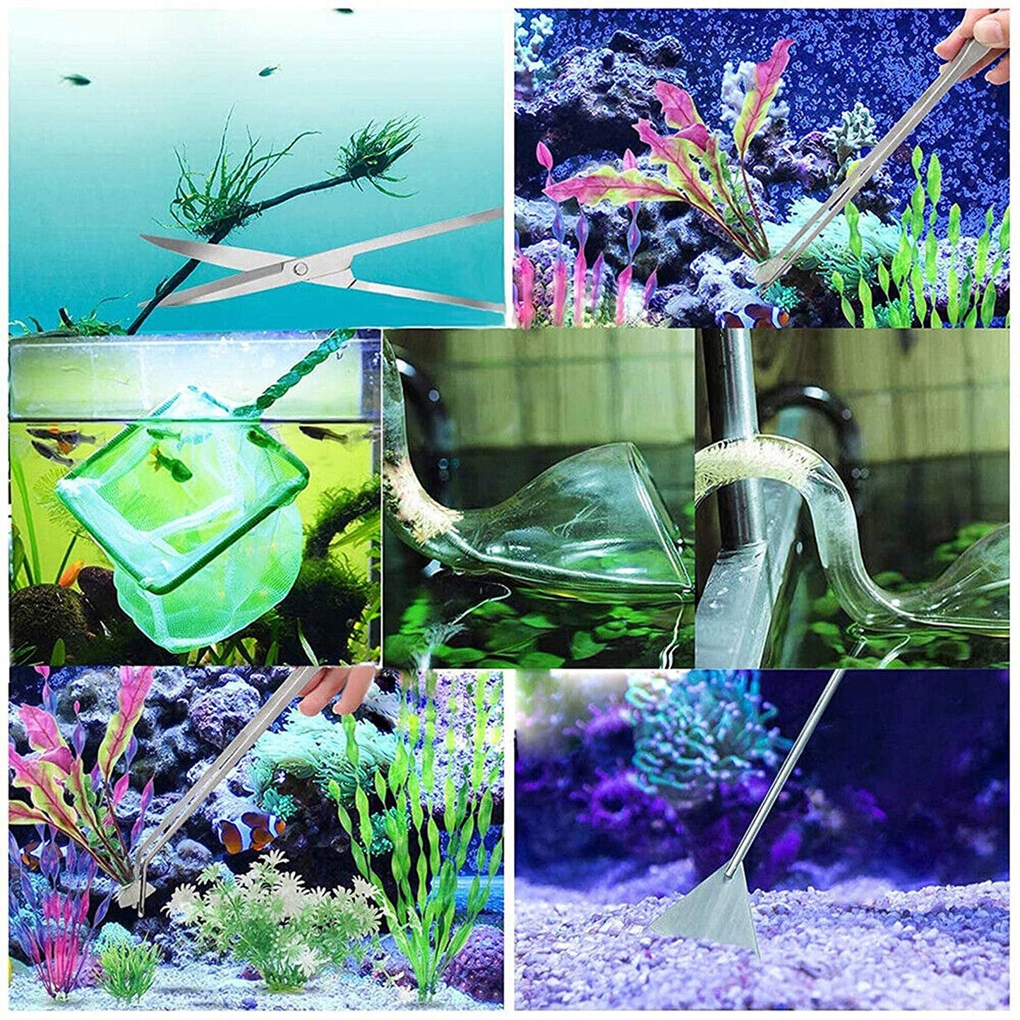 Aquarium Aquascaping Tool Kit Plant Tweezers Scissors Spatula Set