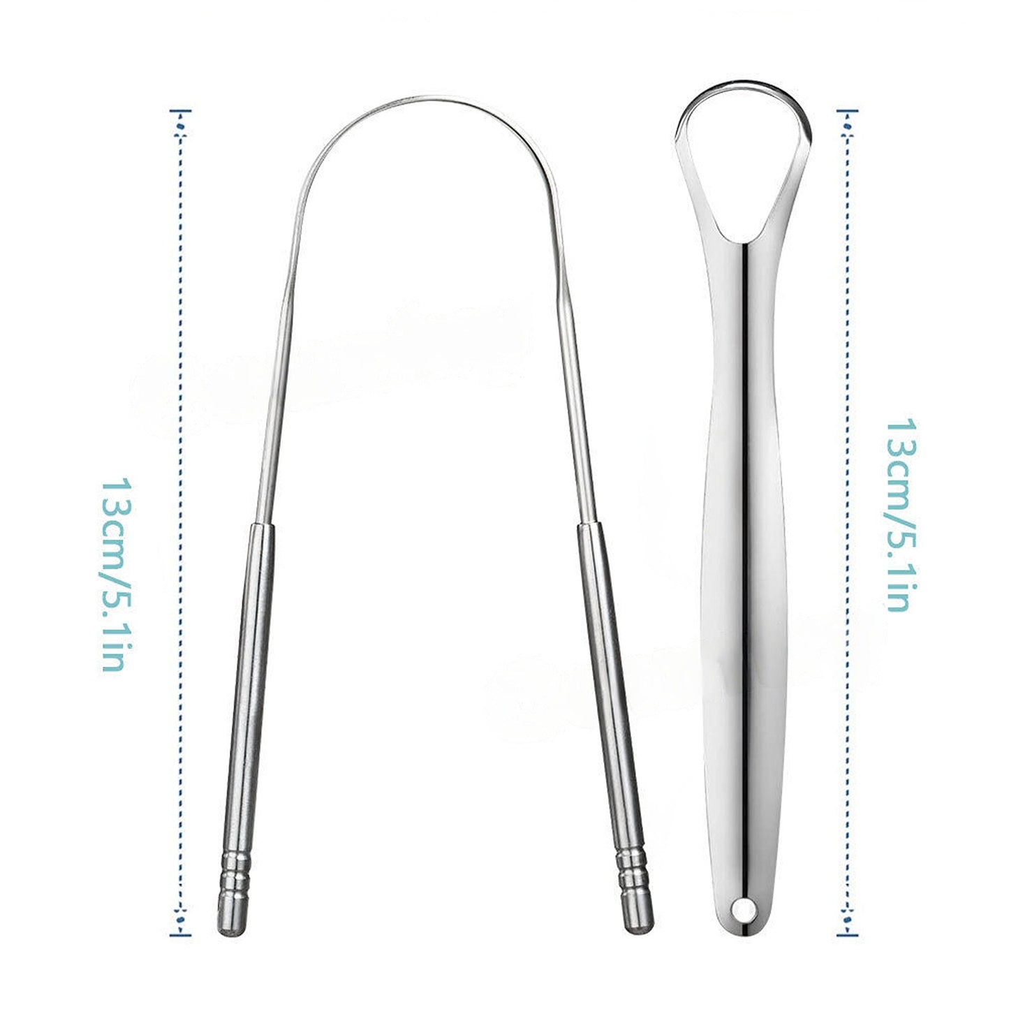 2pcs Oral Hygiene Stainless Steel Tongue Cleaner Dental Care Scraper