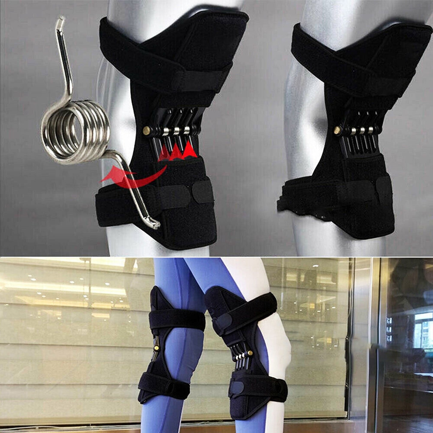 Power Spring Knee Pads Brace Leg Lift Support Rebound Stabilizer Joint