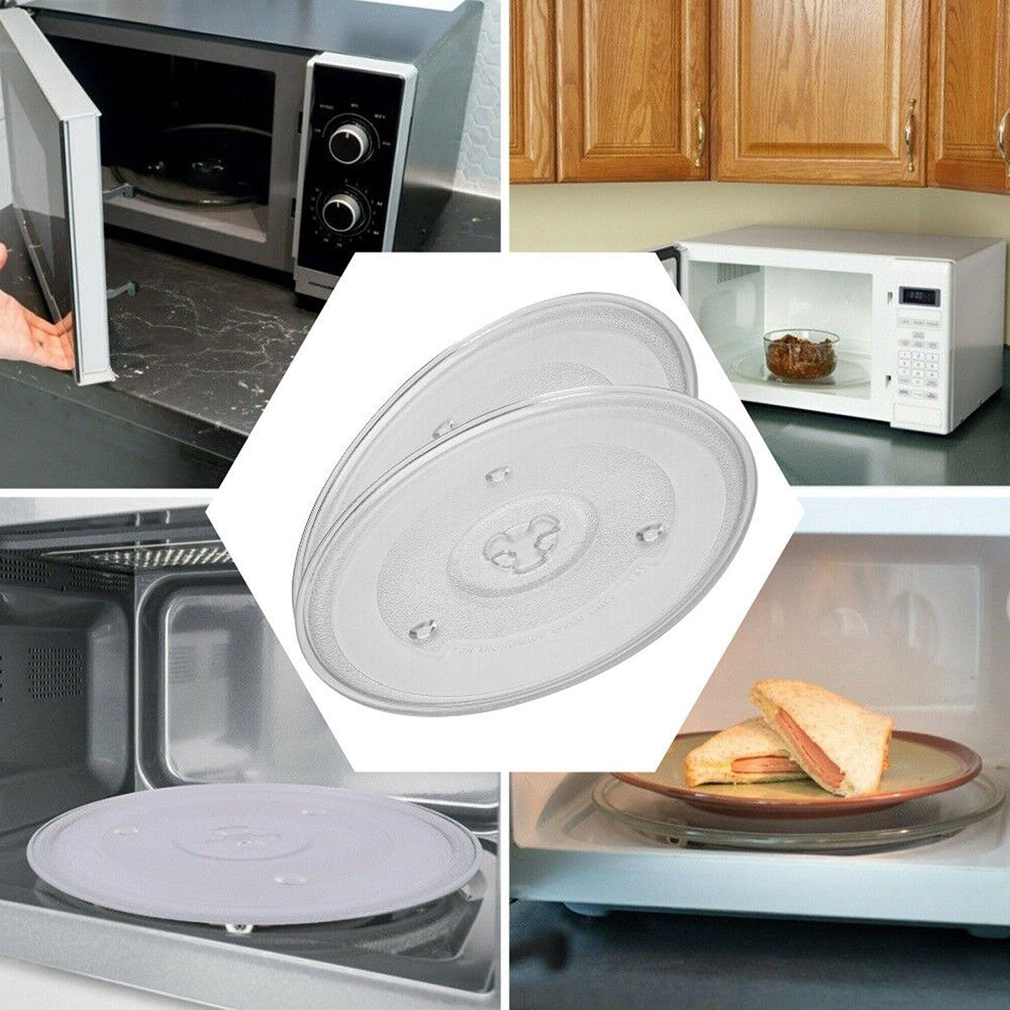 Replacement Microwave Plate Thick Glass Turntable for Food Heating