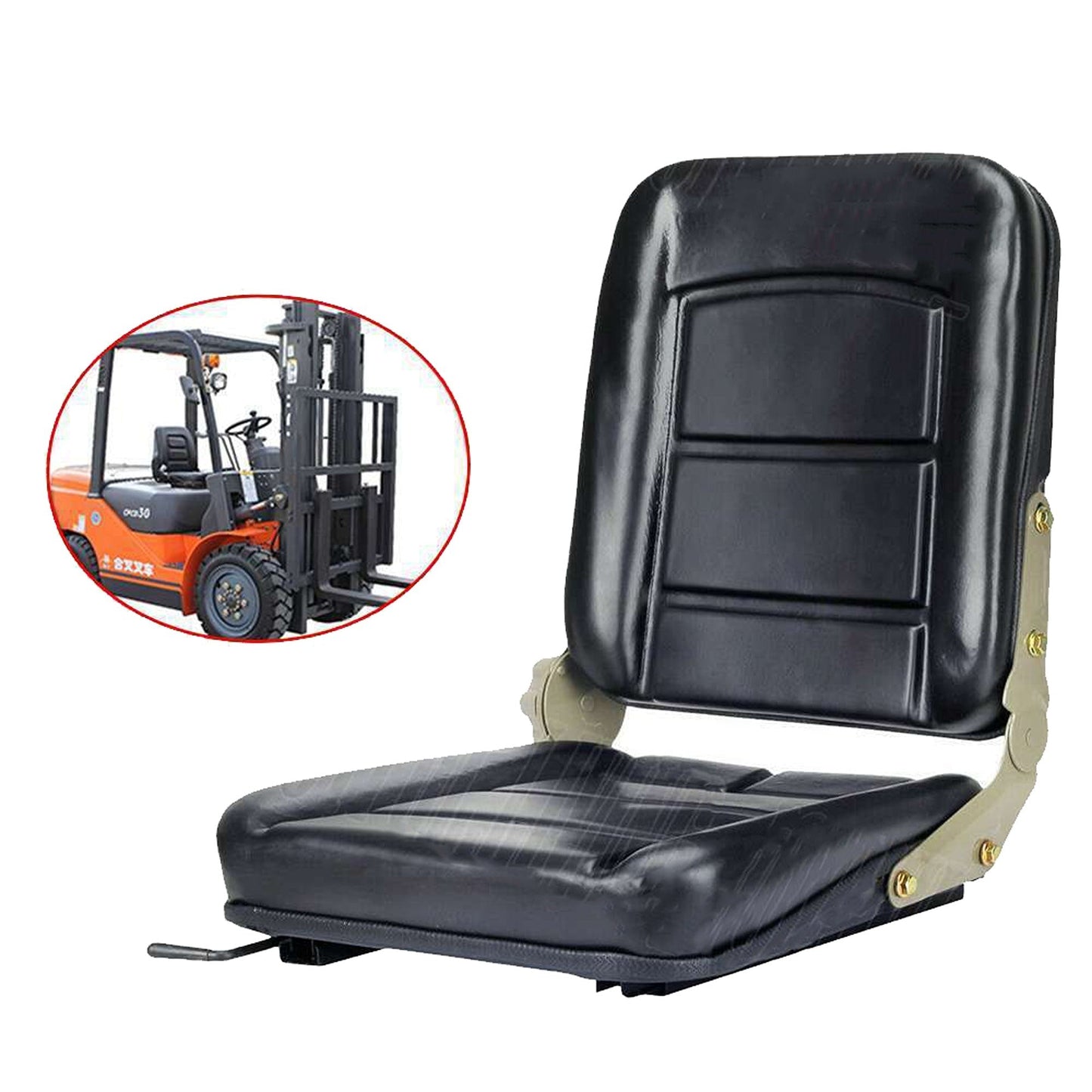 Forklift Truck Seat with Suspension Excavator Tractor Chair in PU Leather